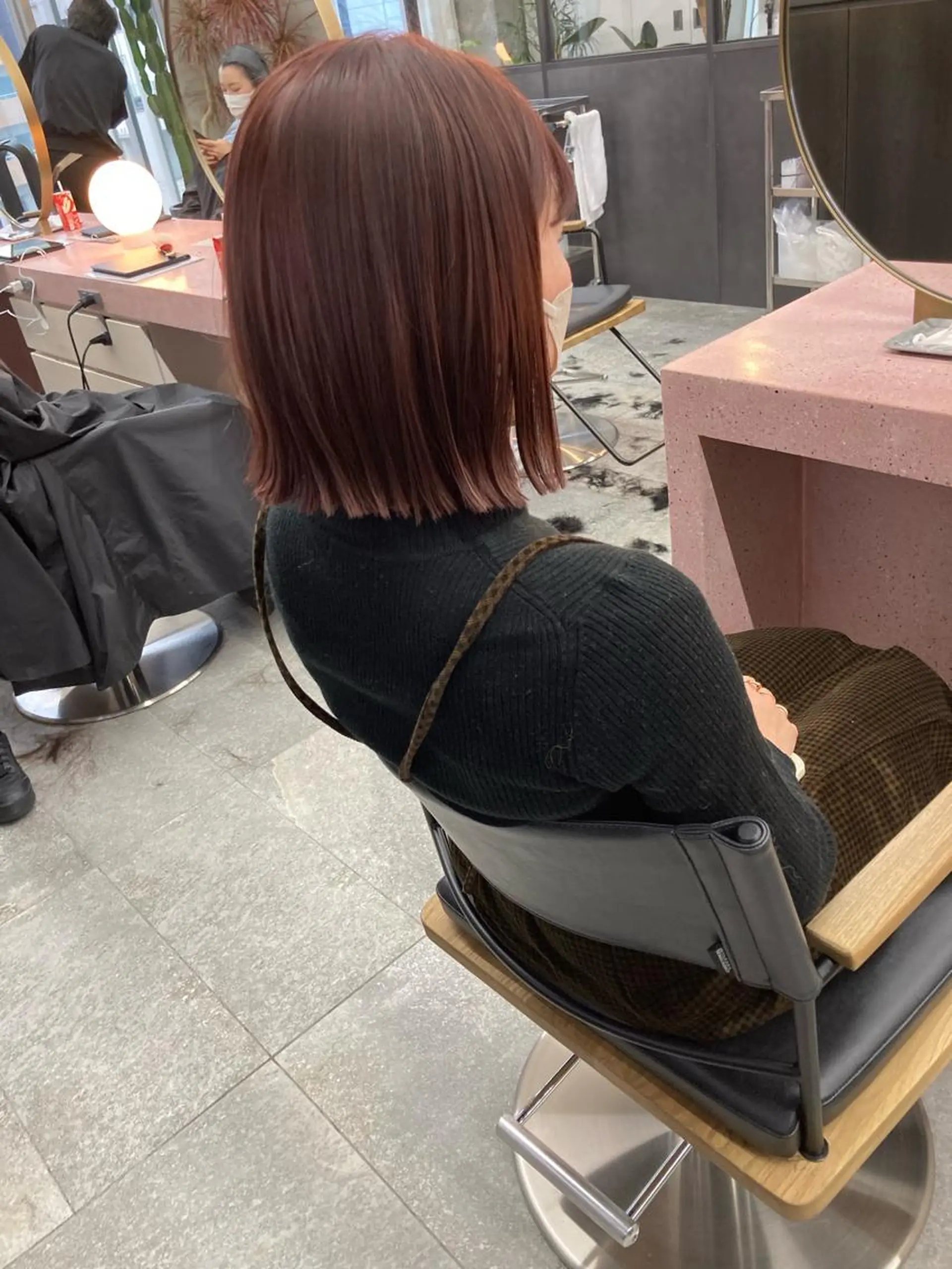 ミディアム カラー ベージュカラー ピンクカラー ピンクベージュ カット ヘアカラー トリートメント 小木曽智美 /ボブ/ショートのヘアスタイル