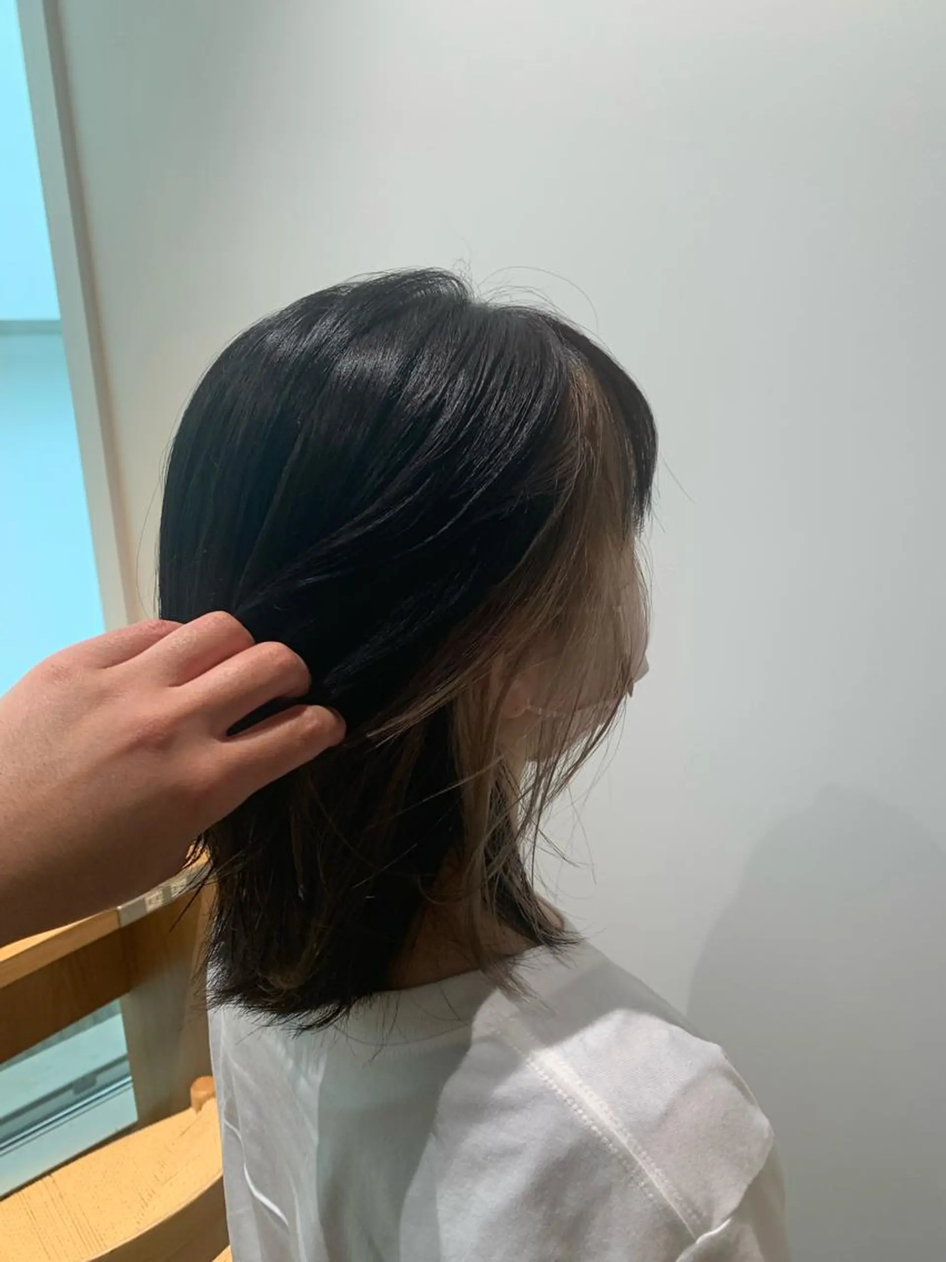 ミディアム カラー ミストバング デザインカラー フェイスフレーミング インナーカラー ボブ GO TODAY SHAiRE SALON 梅田店所属・透明感カラー/ボブ 今気になること占う人のヘアスタイル