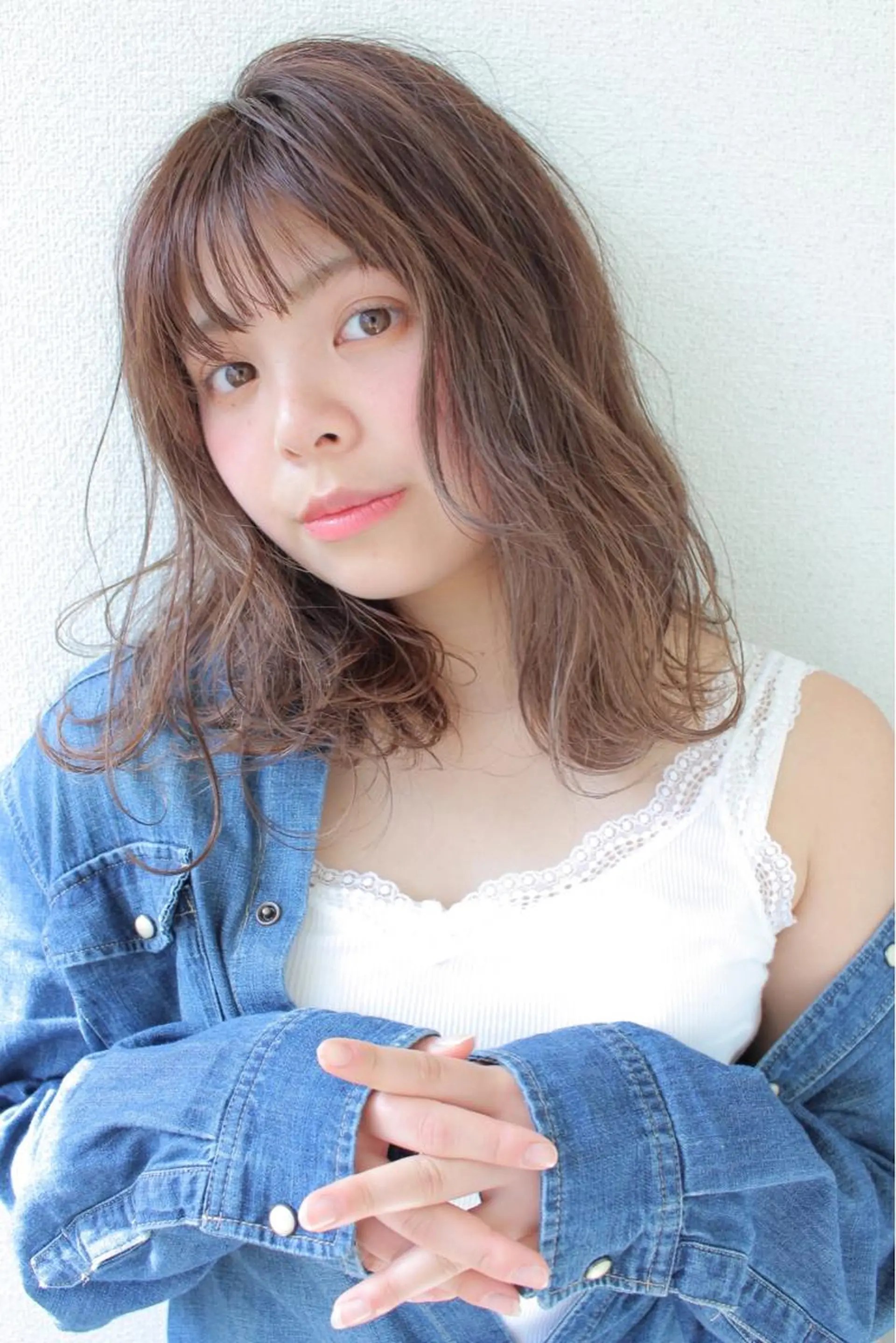 セミロング カラー ベージュカラー ハイライトカラー ハイライト 立川 奈那子のヘアスタイル