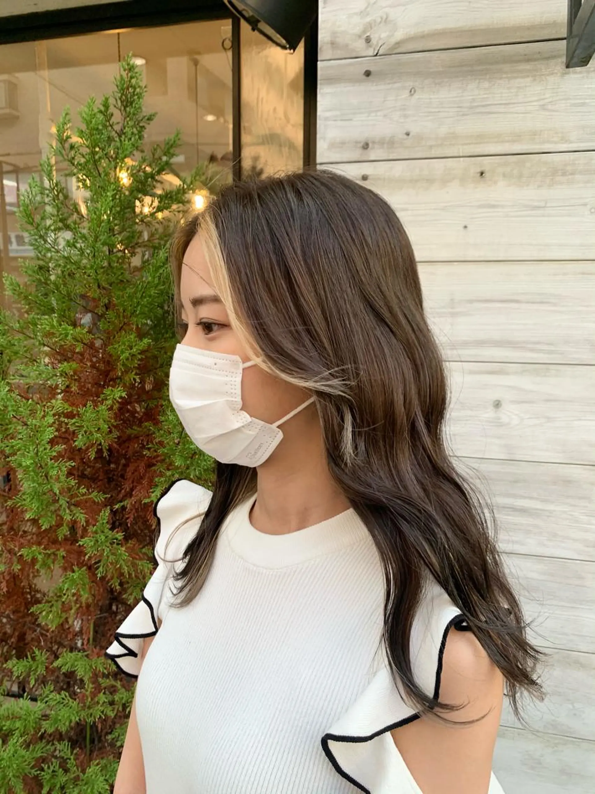 ロング ミストバング 柳川沙羅 🌿透明感カラーのヘアスタイル