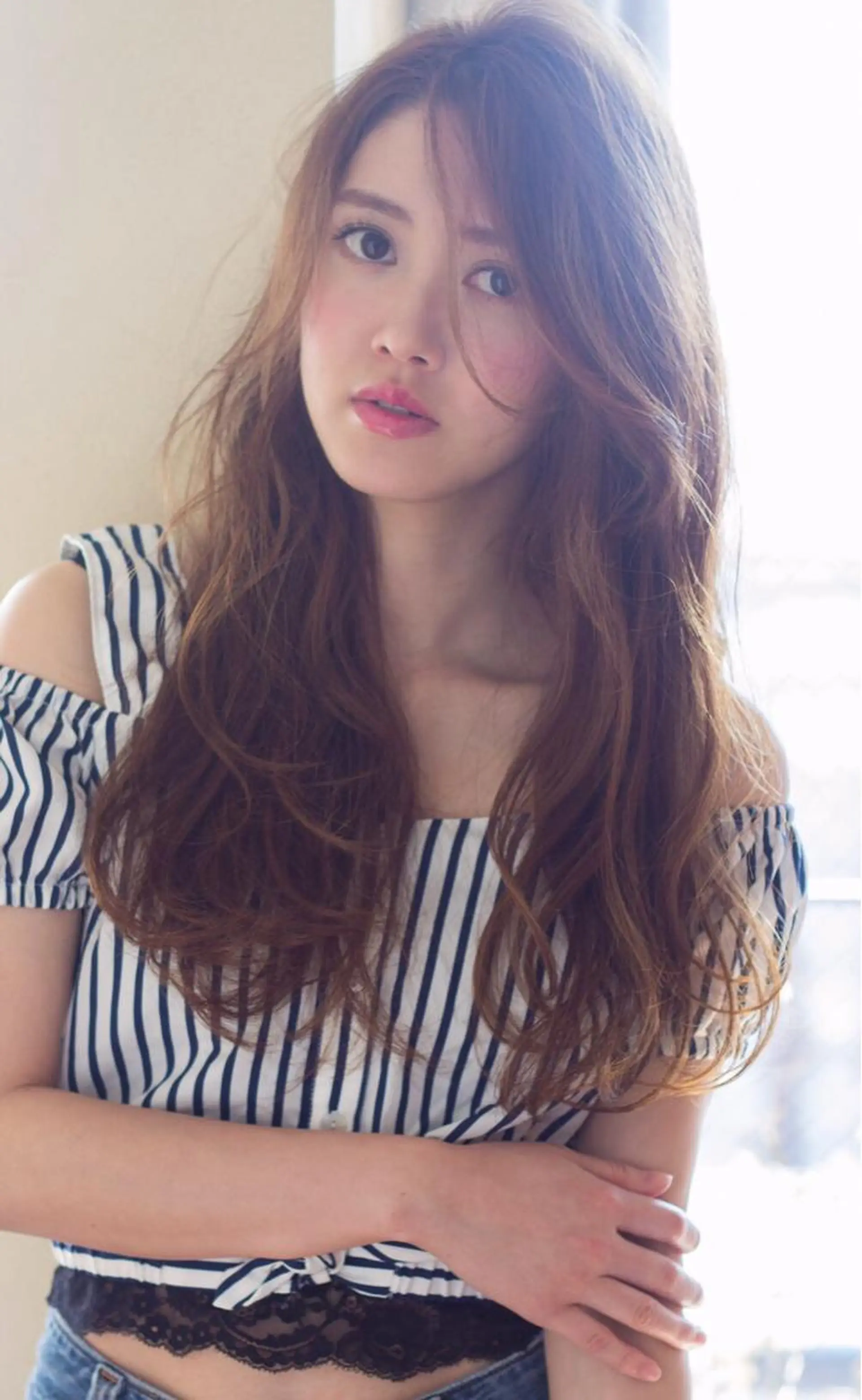 セミロング ロング カラー パーマ ヘアアレンジ 上田 ヒロツグのヘアスタイル