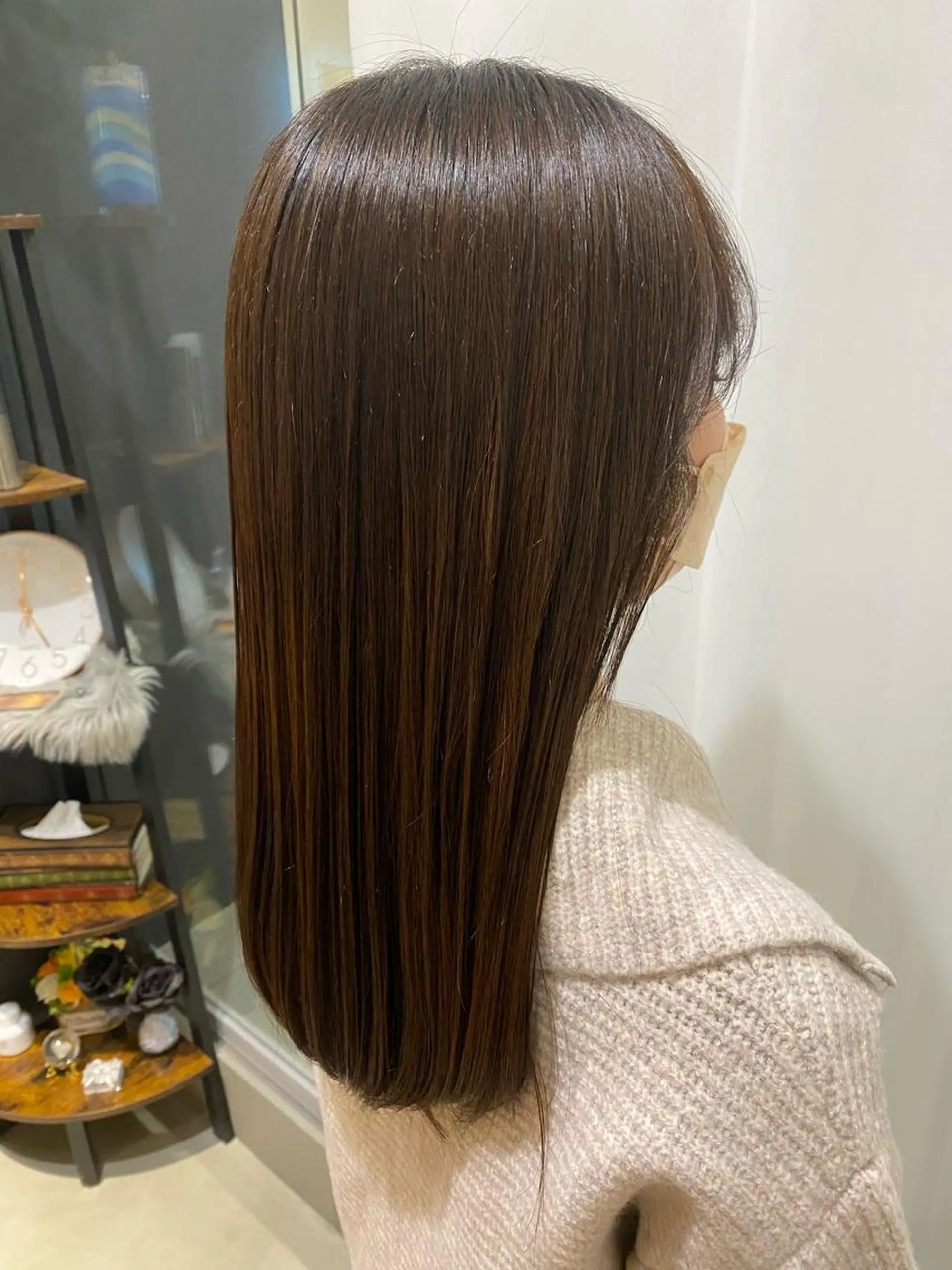 セミロング パーマ くせ毛 髪質改善 縮毛矯正 ストレートパーマ カット 縮毛矯正 トリートメント 田中 アキオのヘアスタイル