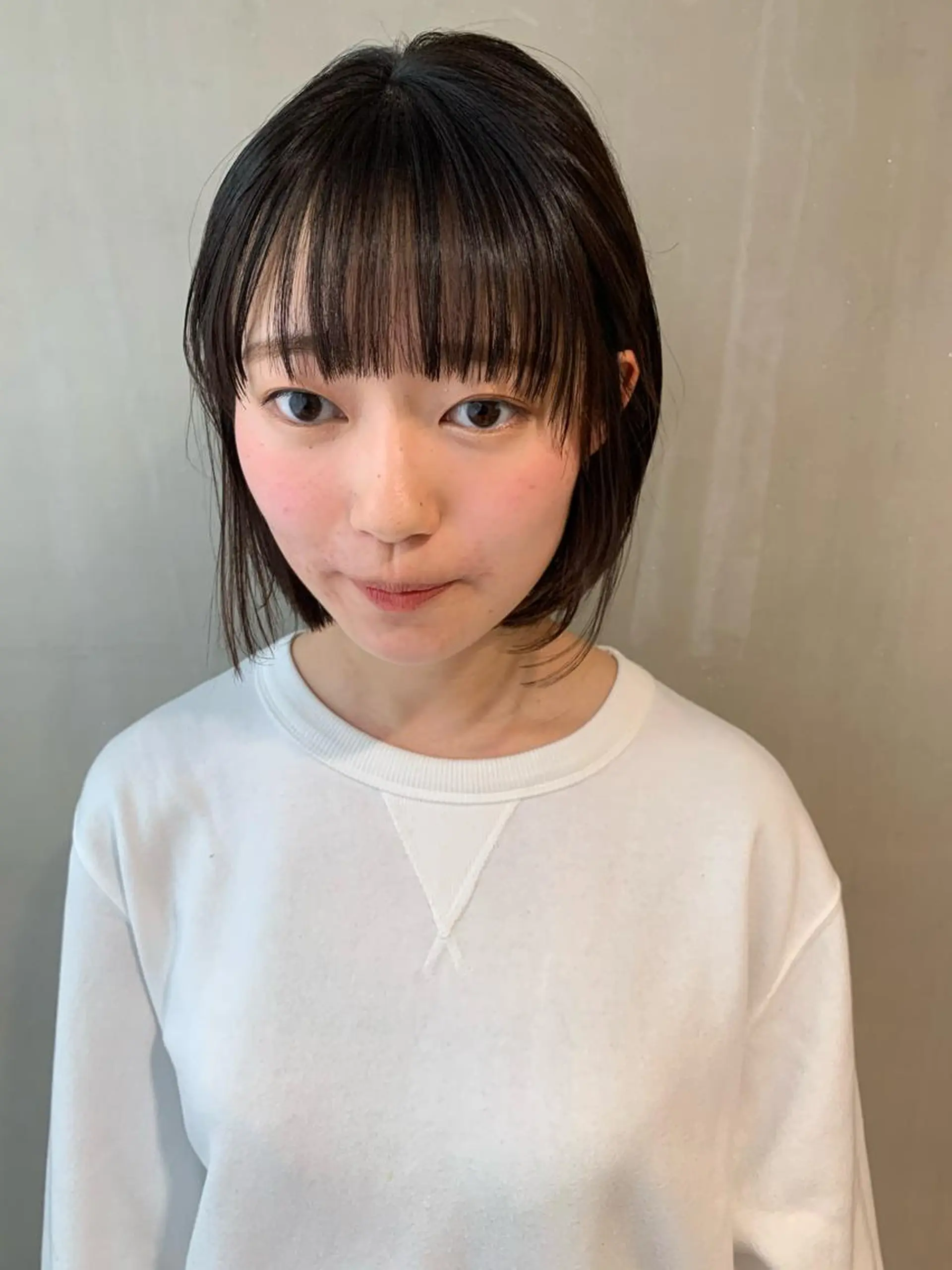 ショート カラー ショートボブ 丸みショート 黒髪 ボブ ショートヘア ウルフレイヤーカット /チヒロのヘアスタイル