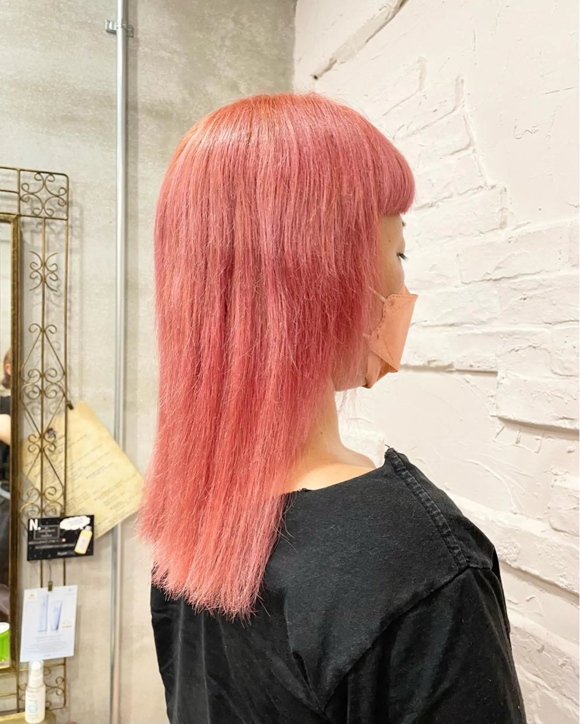 セミロング カラー ヘアアレンジ ヘアカラー 【ピンク/韓国ヘア/ ヘアセット】亜海のヘアスタイル