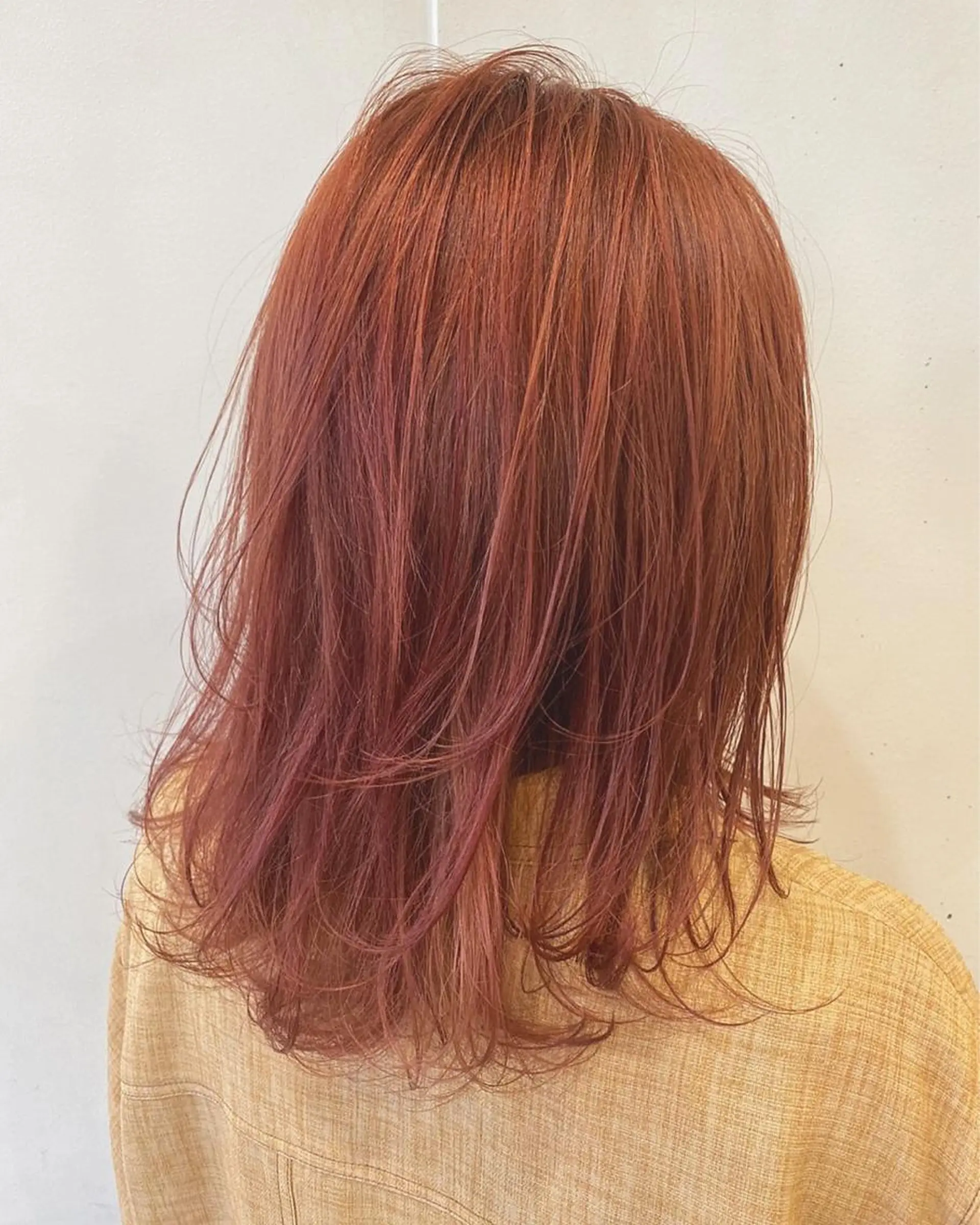 ミディアム カラー パーマ ヘアアレンジ キッズ ブリーチ オレンジ 透明感color 🥣suzunaのヘアスタイル