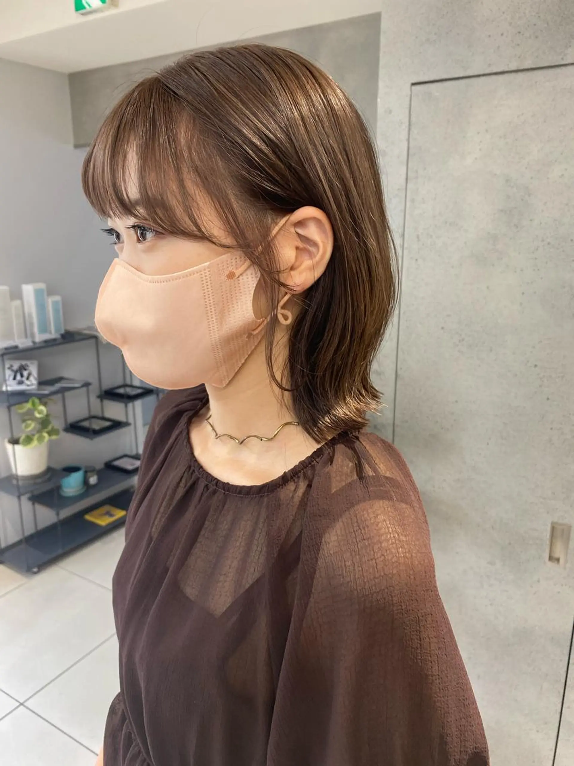 ミディアム 顔周りの垢抜けヘア 立山あいりのヘアスタイル