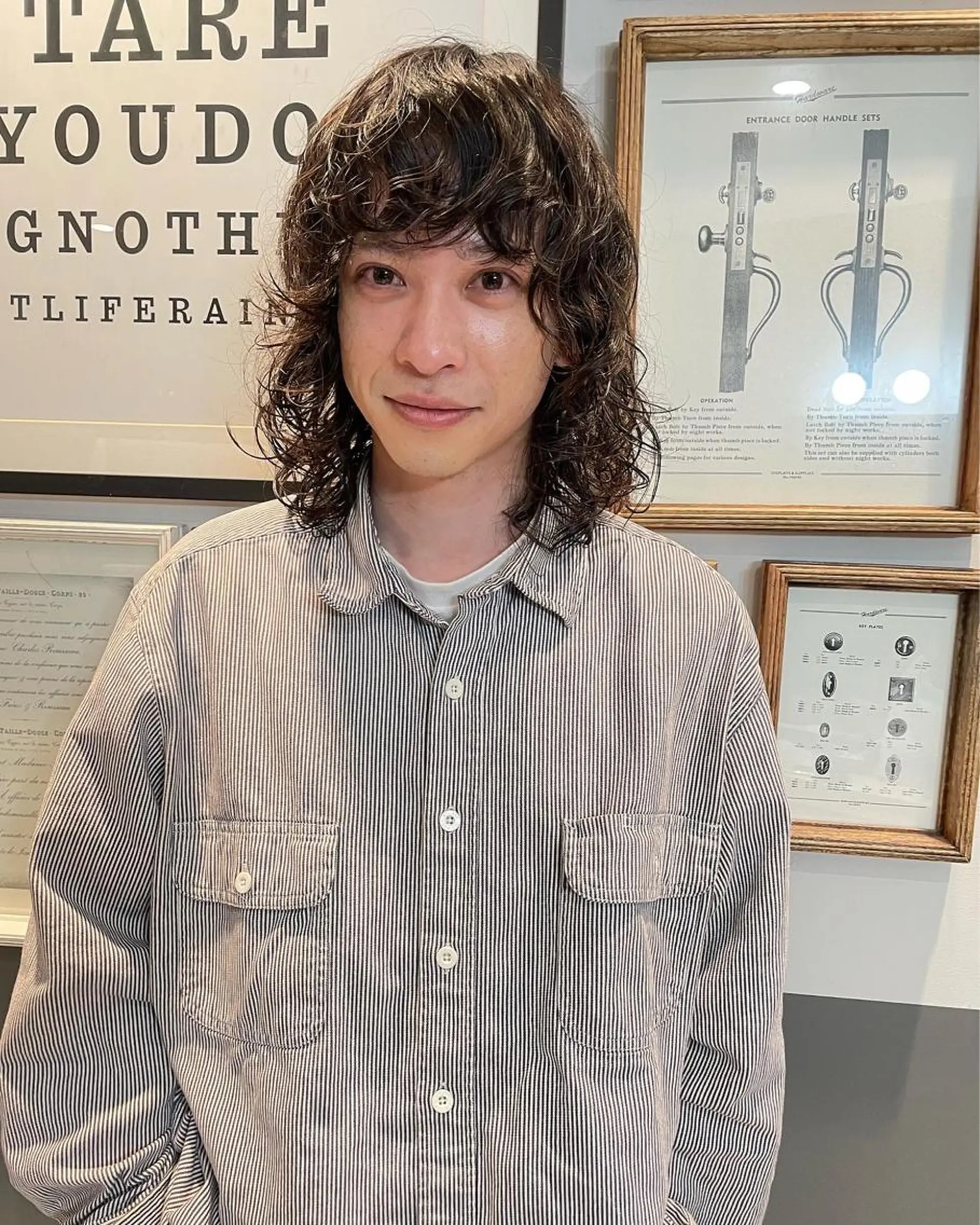 ミディアム パーマ メンズ カット パーマ トリートメント 優作 〜圧倒的信頼〜のヘアスタイル