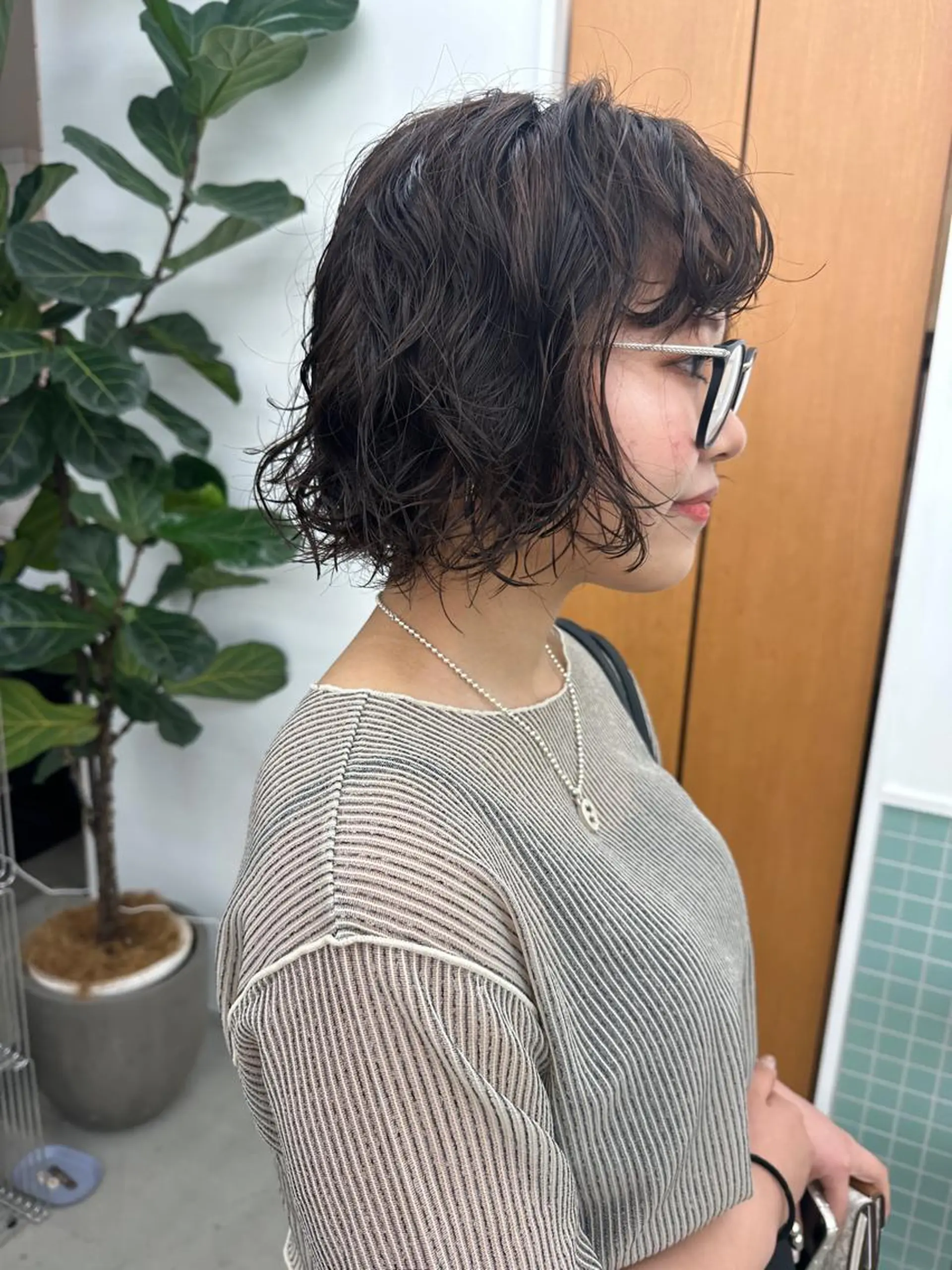 ショート パーマ ニュアンスパーマ カット パーマ トリートメント ボブ/レイヤー/ケア パーマ/リュウタのヘアスタイル