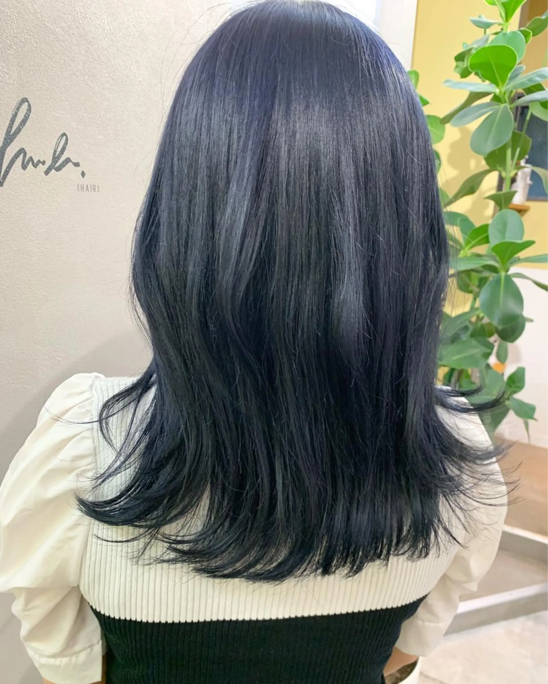 セミロング カラー ブルーカラー ネイビーカラー カット ヘアカラー トリートメント hub hair レイヤー/透明感のヘアスタイル