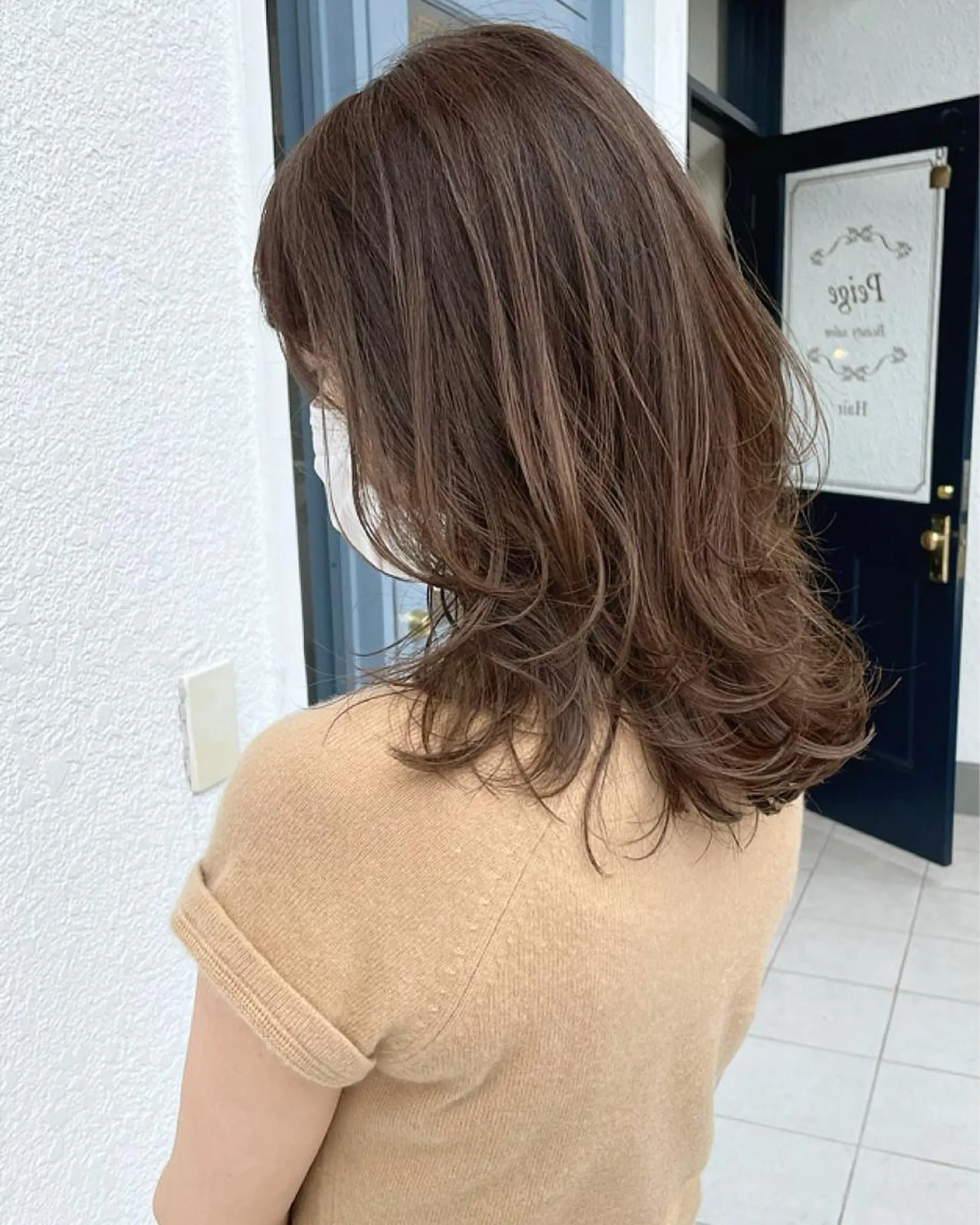 セミロング ハイライト カット ヘアカラー peige 斉藤✨大人ヘアー✨のヘアスタイル