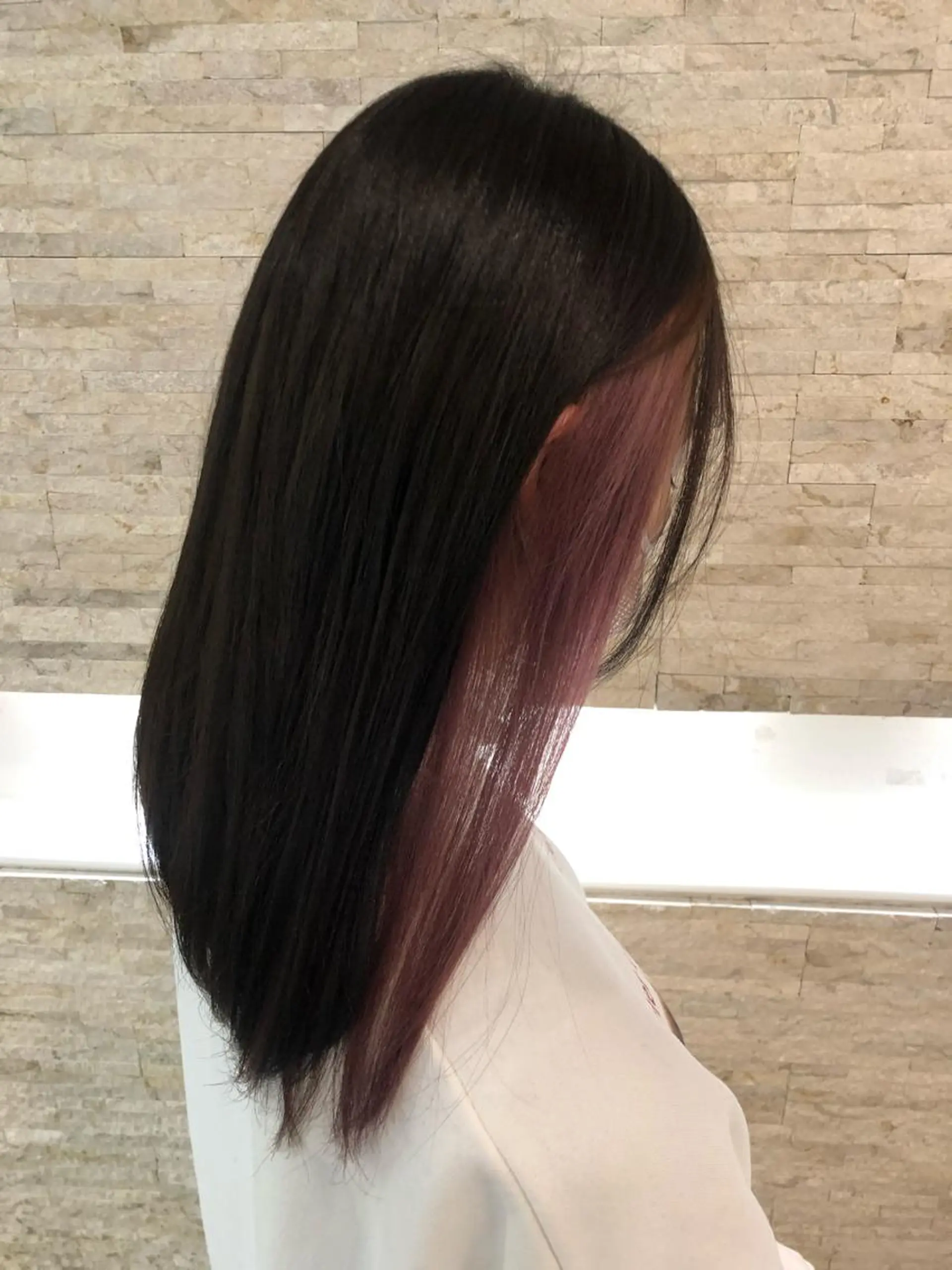 ロング カラー ベージュカラー ピンクカラー ピンクベージュ ヘアカラー トリートメント ヘアセット 韓国/インナーカラー 🍑YUI🍑のヘアスタイル