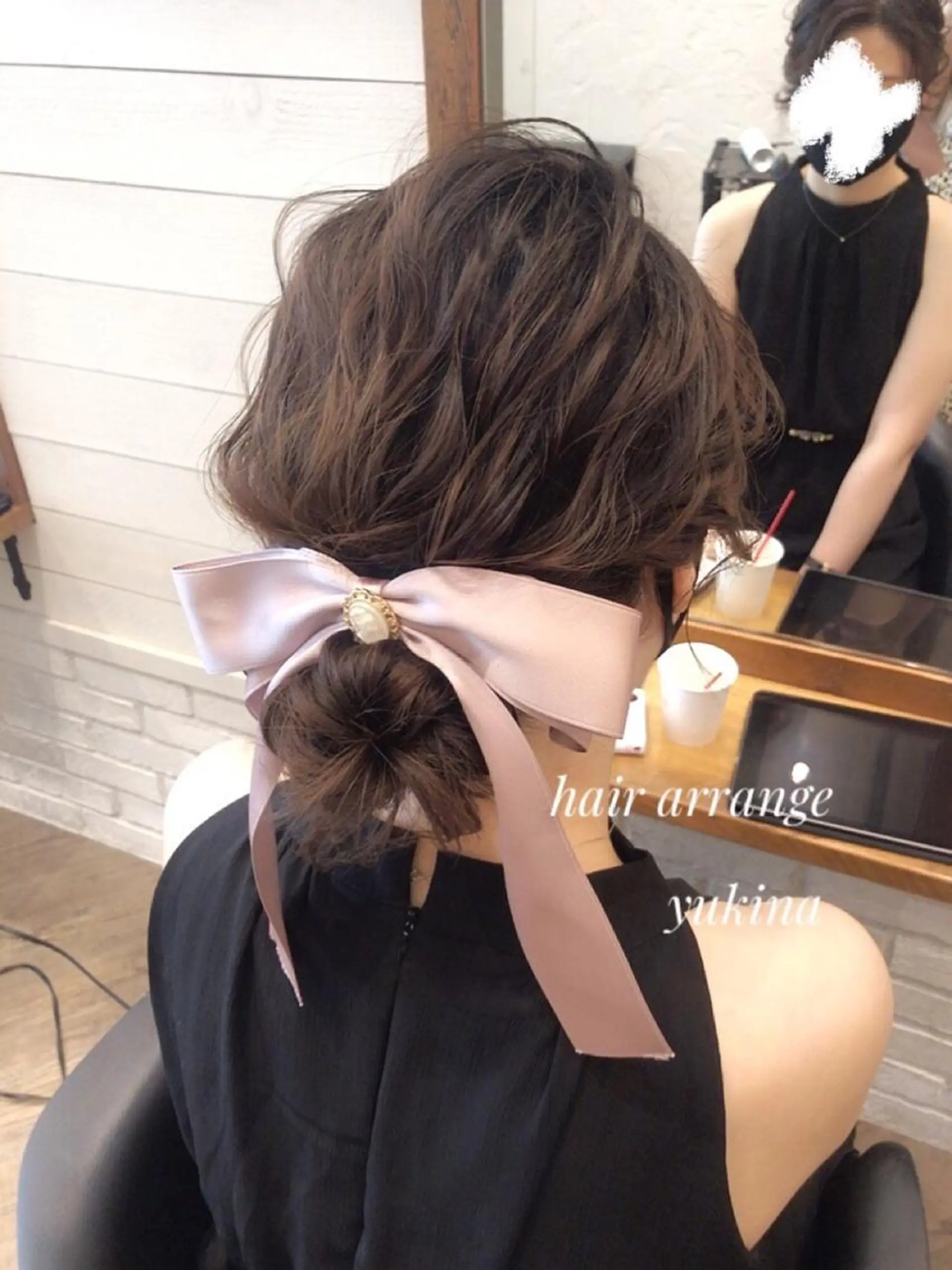 セミロング お団子ヘア ヘアセット ✨透明感ケアカラー✨ 長野ゆきなのヘアスタイル
