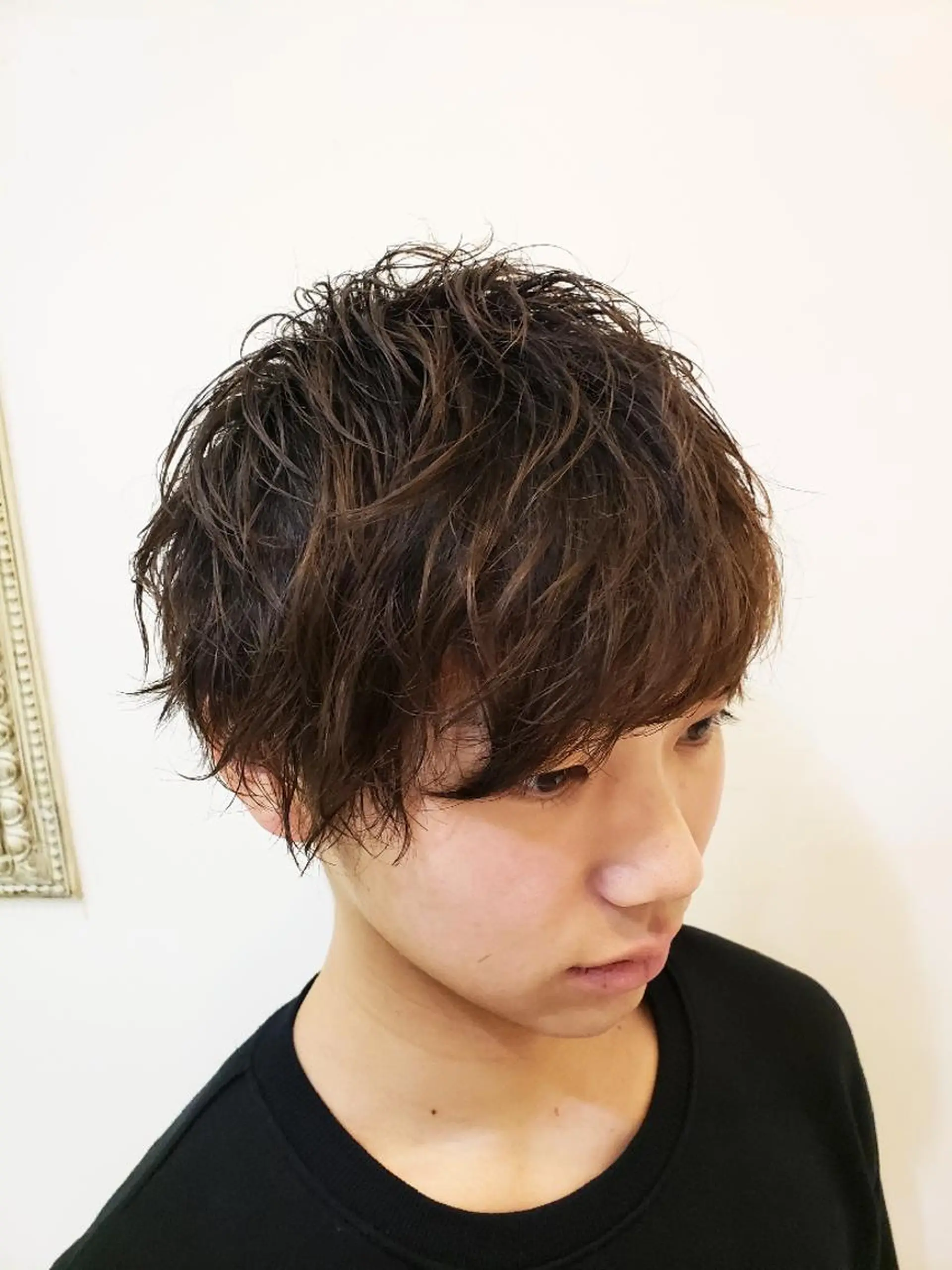 ショート メンズ パーマ 特殊パーマ 片山恭兵のヘアスタイル