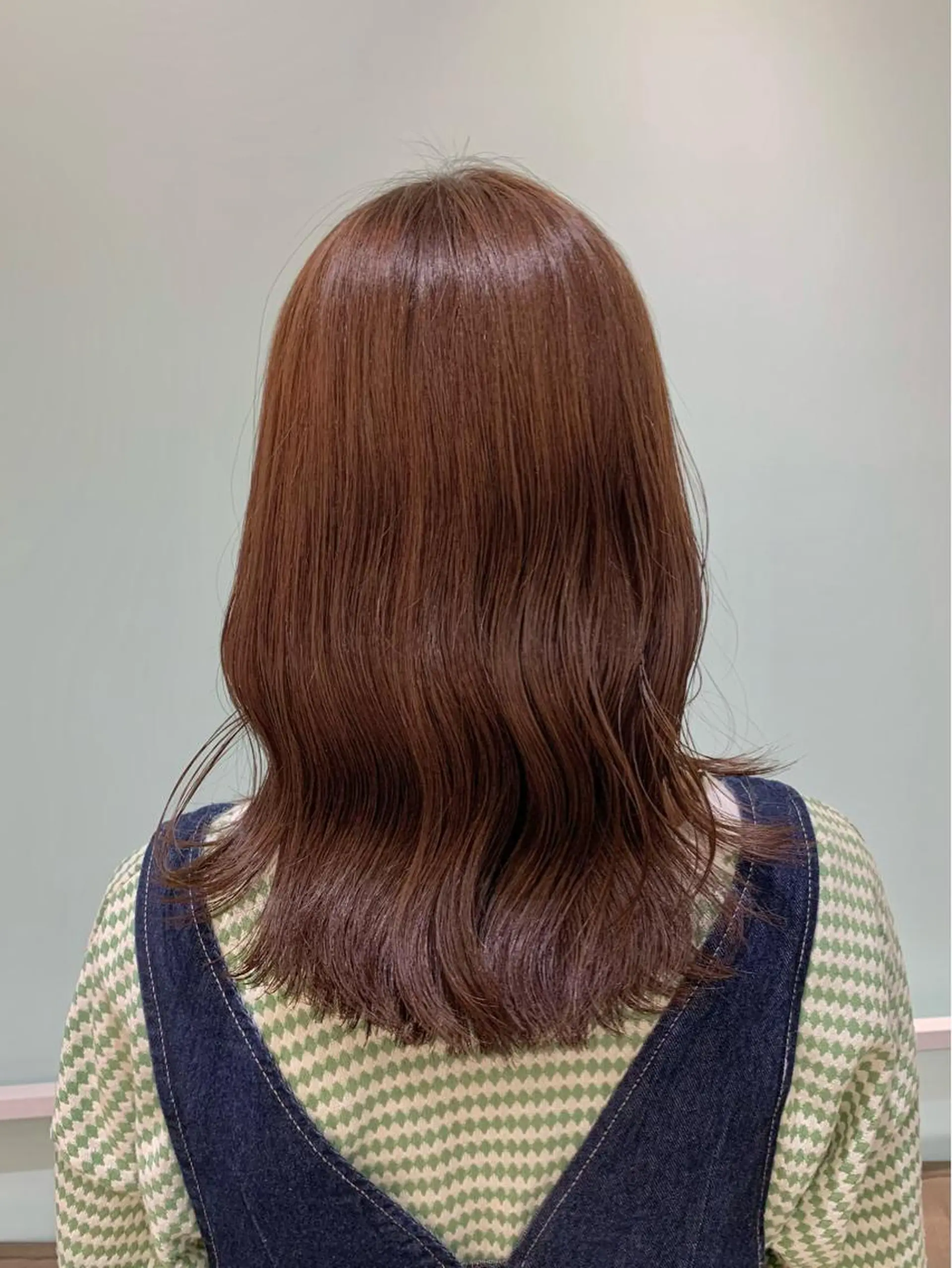 ミディアム ピンクブラウン カット ヘアカラー トリートメント 森山 佳小里/カラー /似合わせカットのヘアスタイル