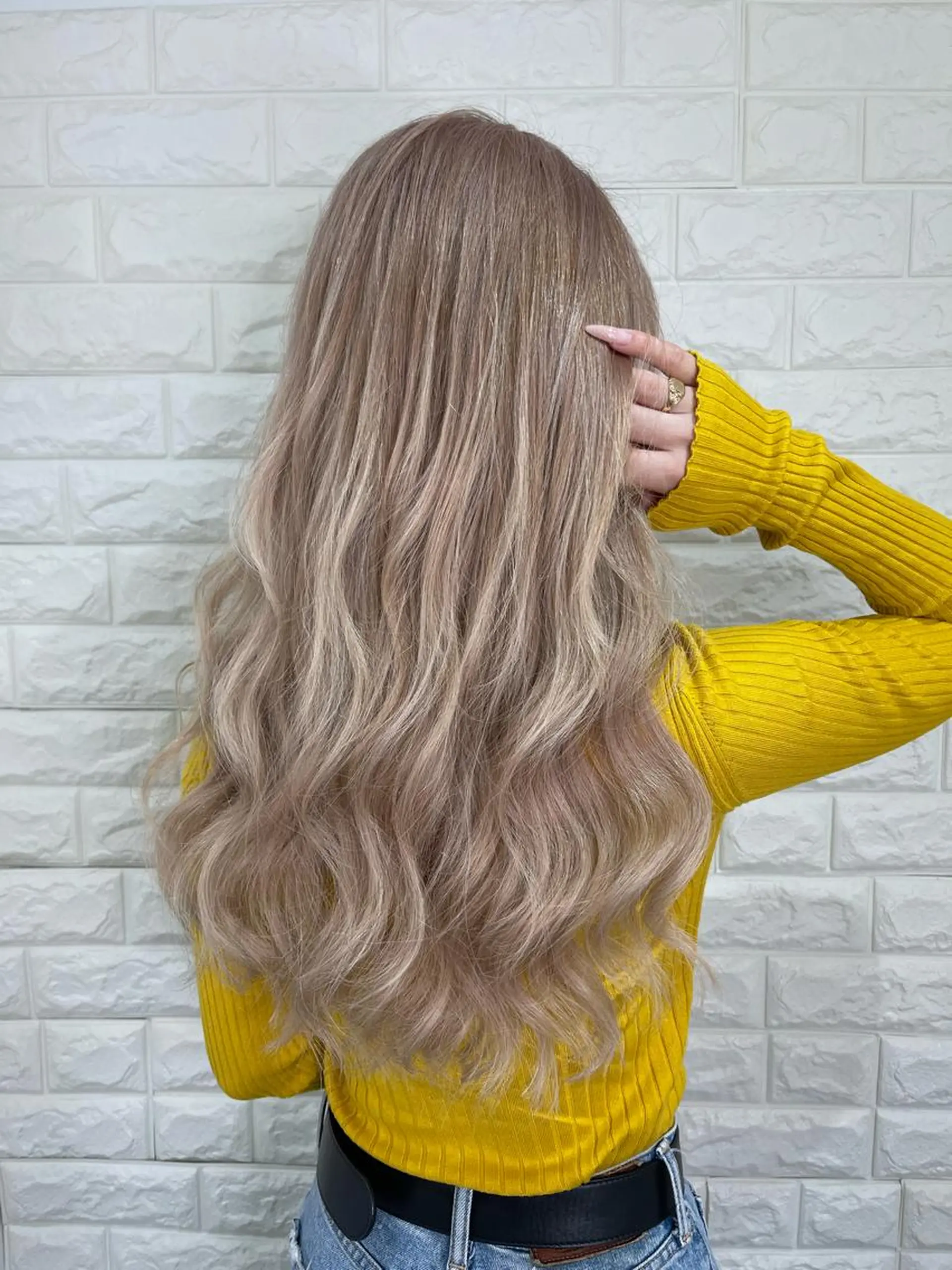 ロング プルエクステ エクステ ハイライト 髪質改善 韓国風ヘア ヘアカラー トリートメント エクステ プルエクステ◆ Fi-Ne吉祥寺のヘアスタイル