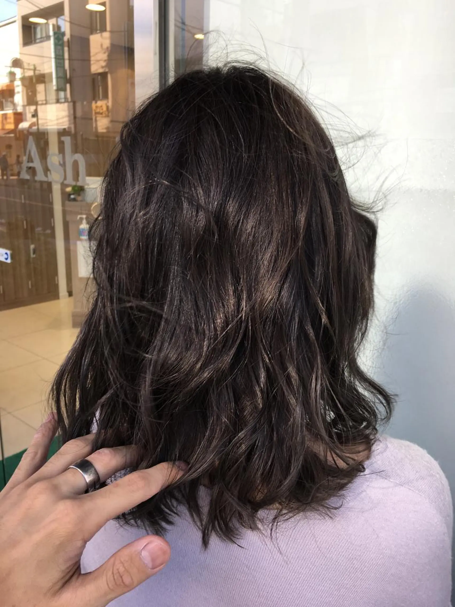 ミディアム カラー ブリーチ グレージュ 寺内 紳悟のヘアスタイル