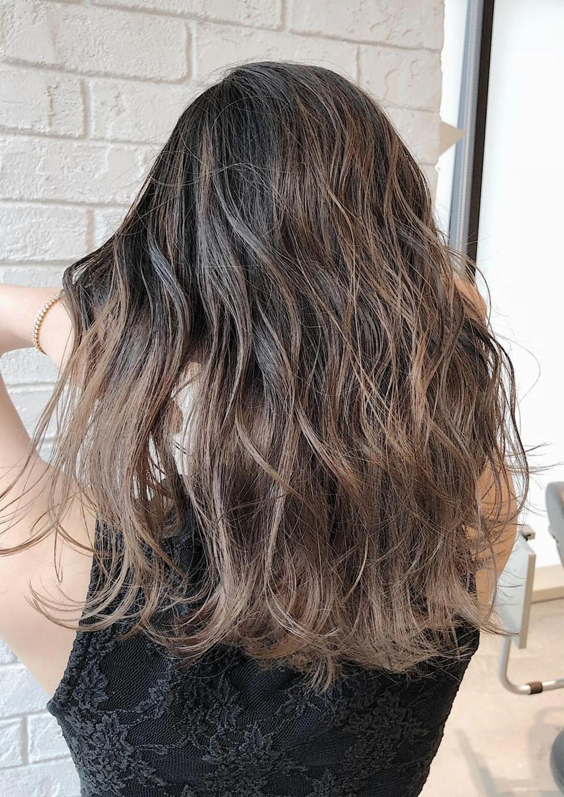 セミロング カラー バレイヤージュ レイヤーカット ノンダメージ髪質改善 カラー💎/KURAのヘアスタイル