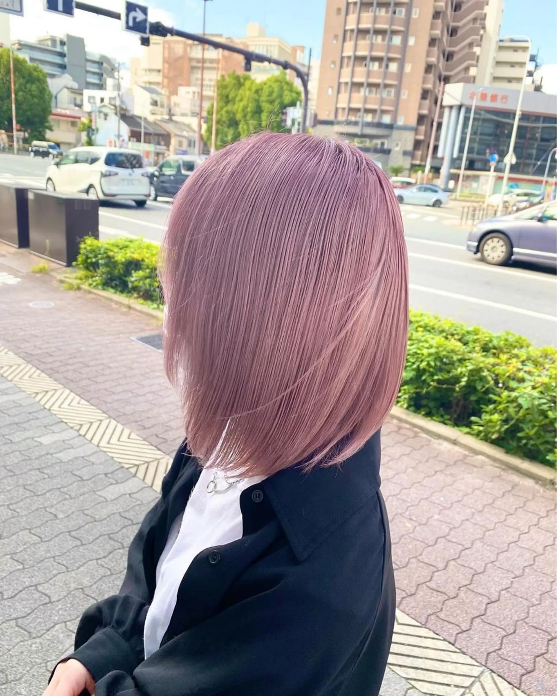 ミディアム ヘアカラー トリートメント ✨ブリーチ/ウルフ/ 心斎橋/横山大樹のヘアスタイル