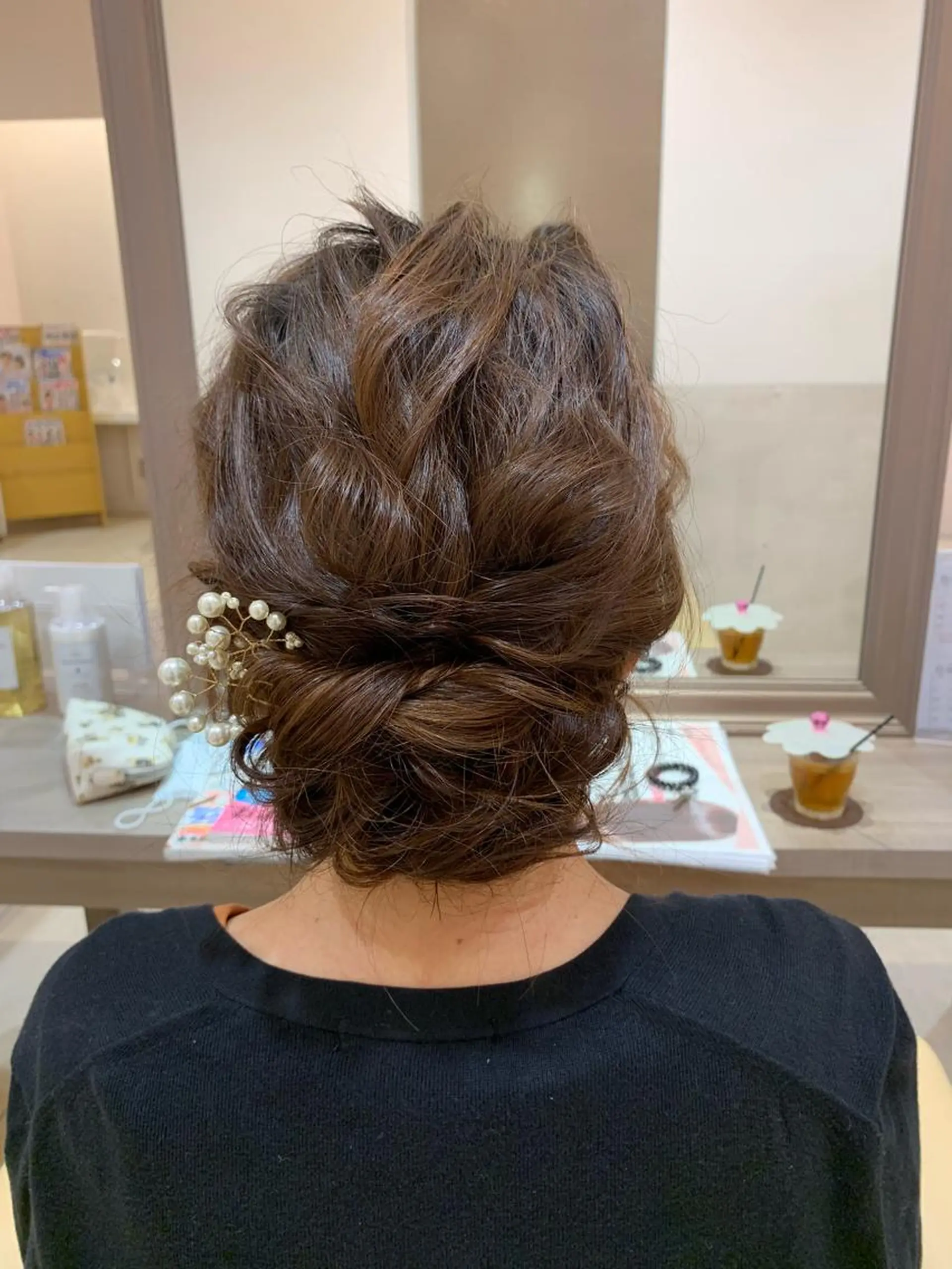 ミディアム カラー ヘアアレンジ 結婚式・ブライダル 農添 杏のヘアスタイル