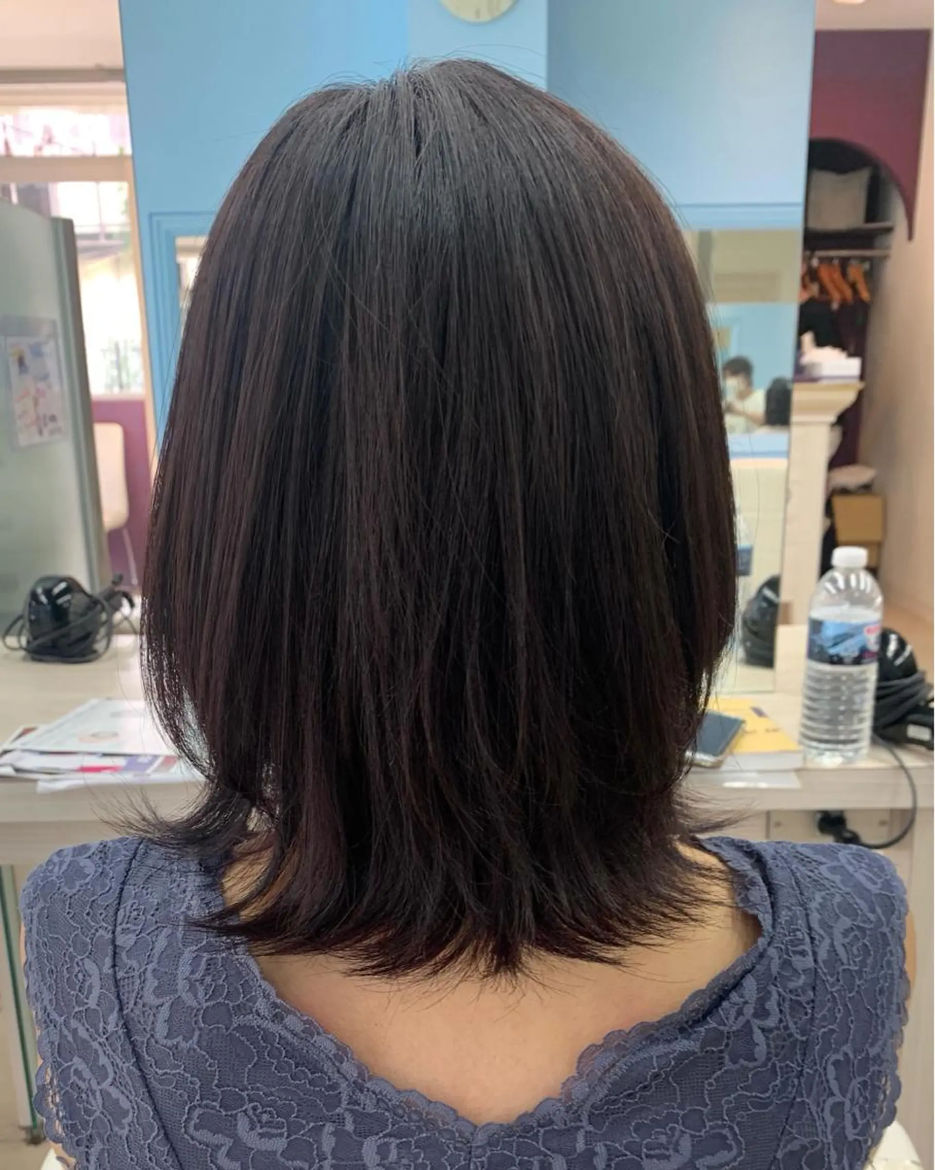 ミディアム カラー アディクシーカラー グレージュ パープルカラー パープルグレージュ ✂︎レディース のメンズカット屋さんのヘアスタイル