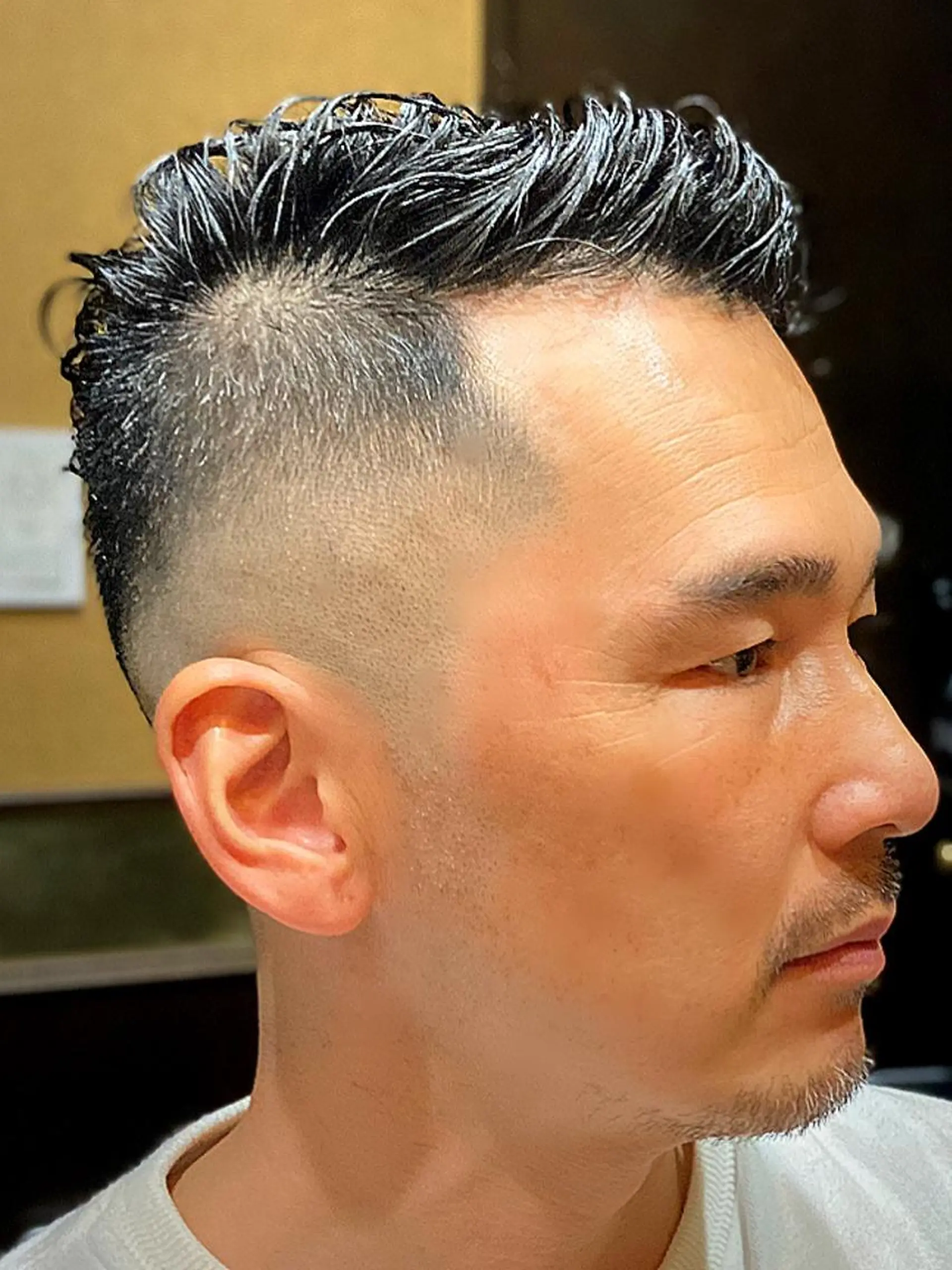 ショート パーマ メンズ フェードカット メンズパーマ 店長💈山田竜太 BARBERのヘアスタイル