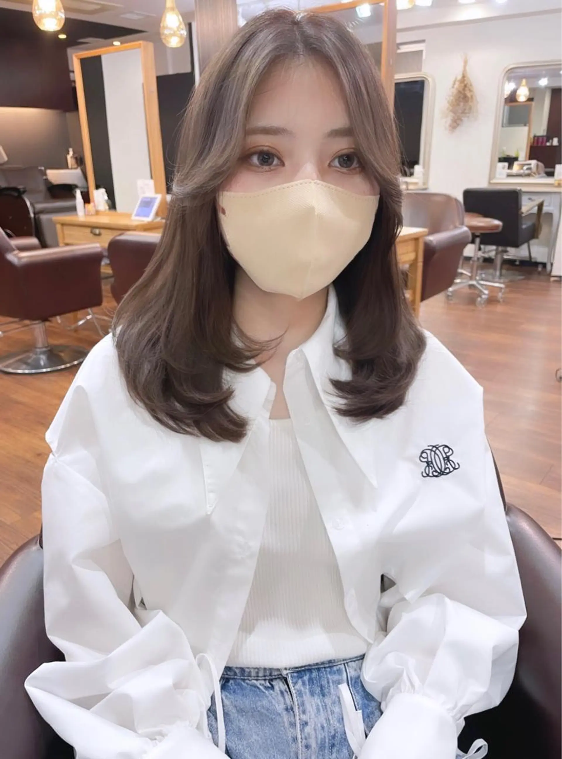 ロング カラー 韓国風ヘア レイヤーカット レイヤーカット、 大人可愛い　中村美羅のヘアスタイル
