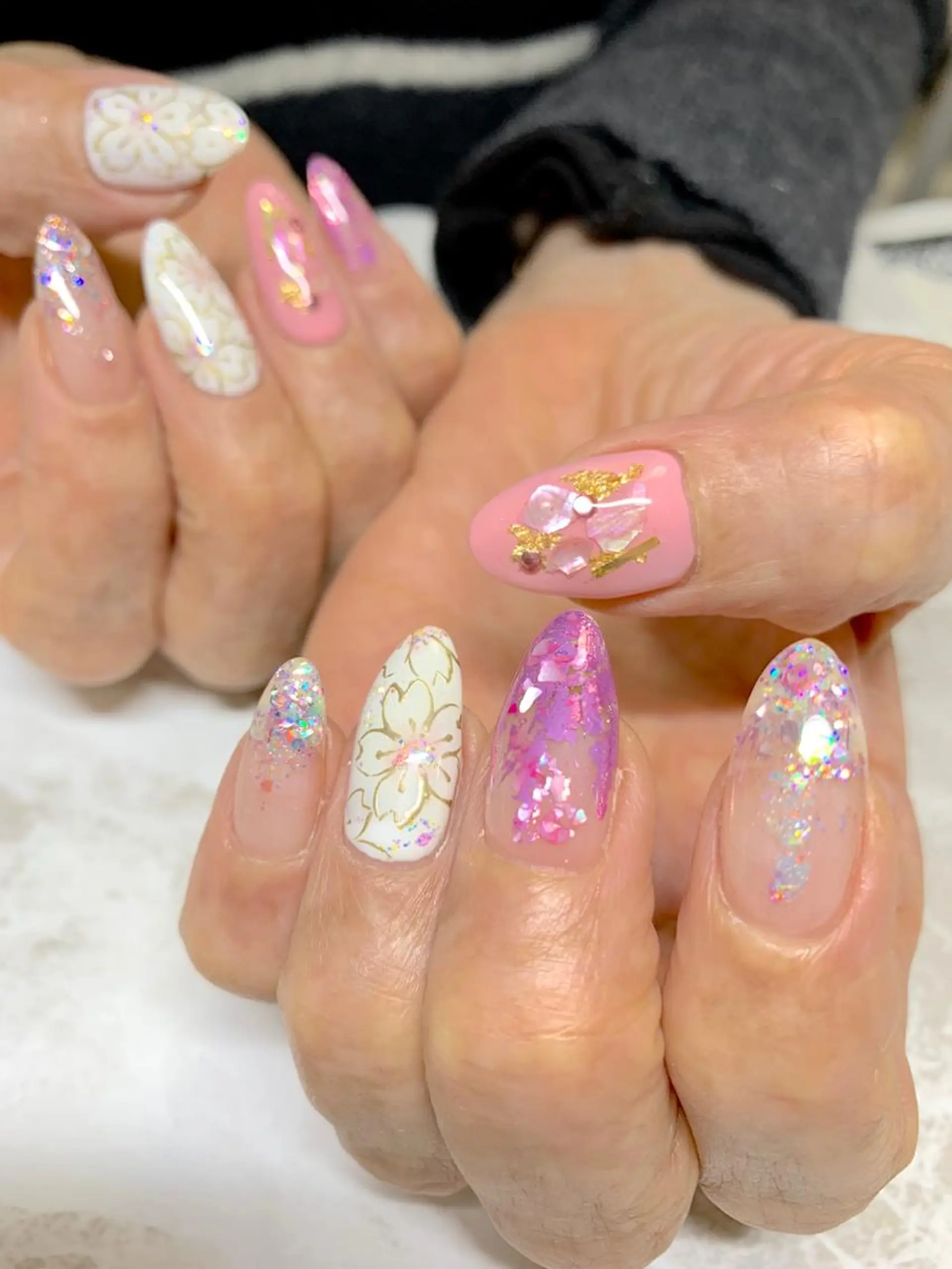 ネイル 桜ネイル ハンドネイル ハンドケア LULU LIMAのネイルデザイン