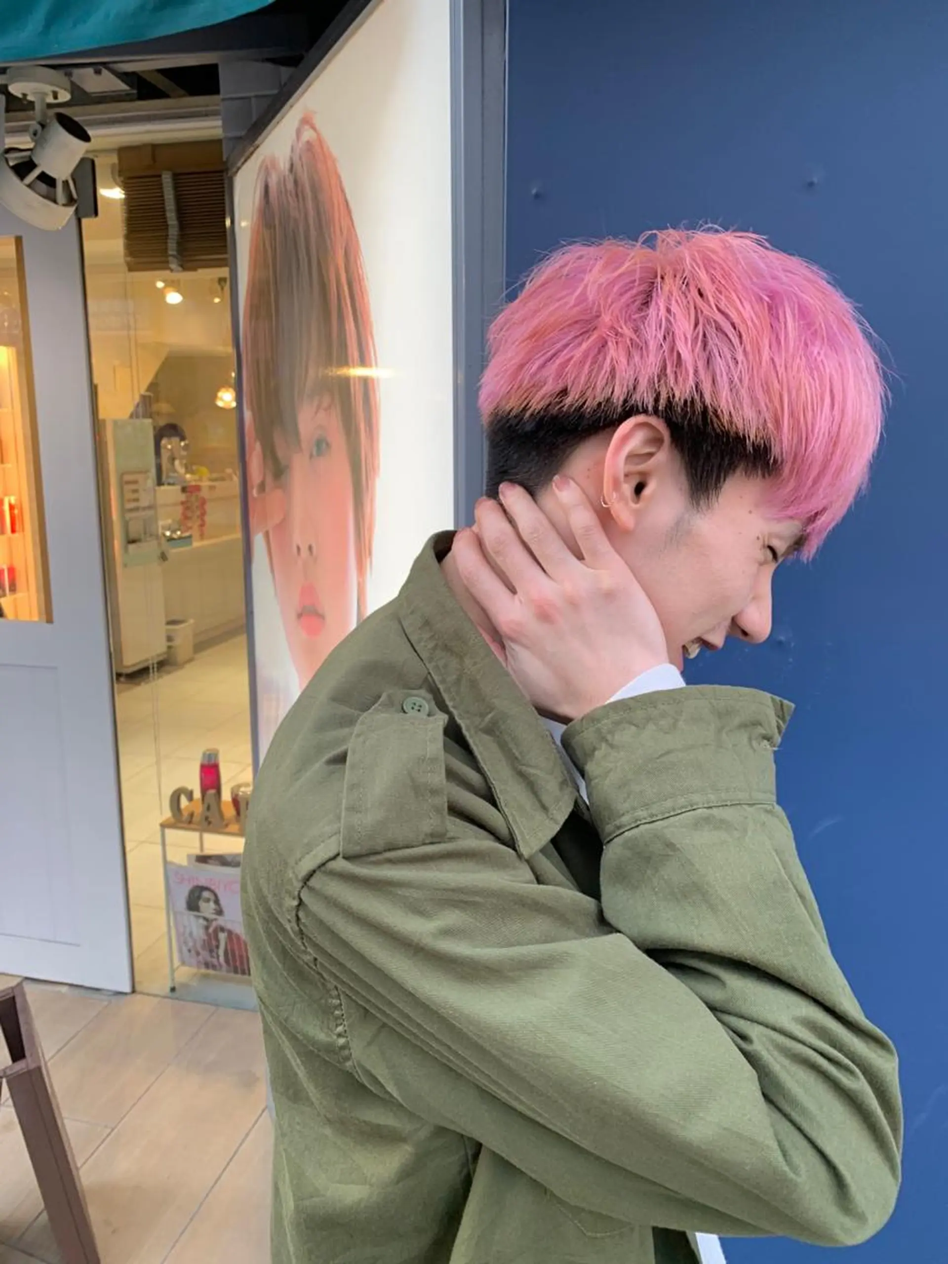 ショート カラー メンズ メンズブリーチ ブリーチ ピンクカラー トリートメント fukuyasu rikaのネイルデザイン