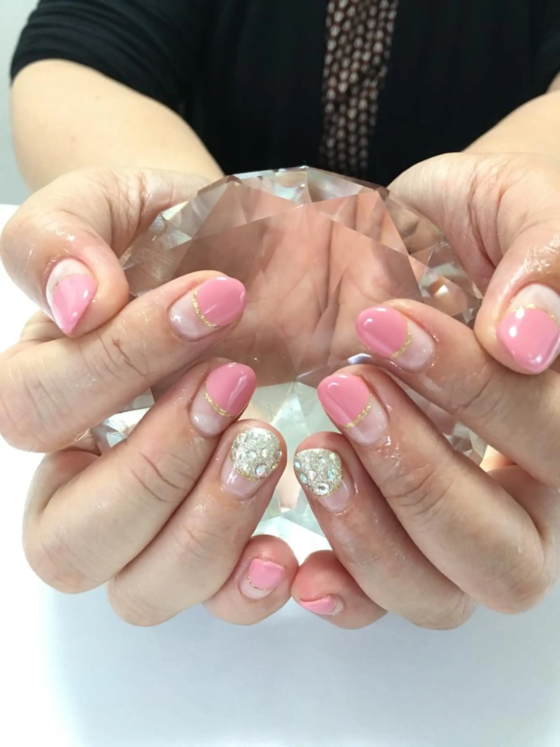 ネイル フレンチネイル ピンク ハンドネイル glow_ nailのネイルデザイン