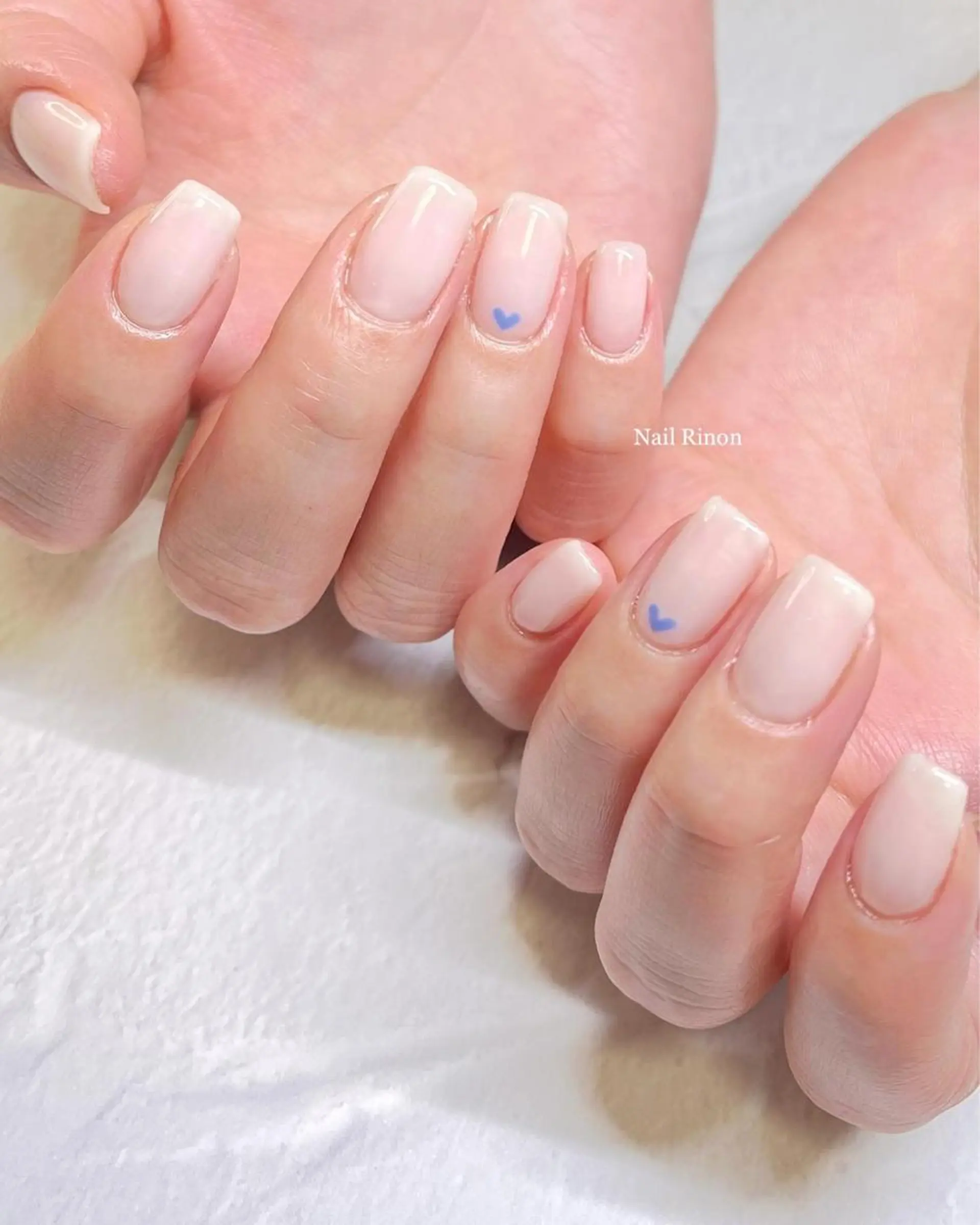 ネイル ハート シンプルネイル バレンタイン ハンドネイル Nail Rinonのネイルデザイン