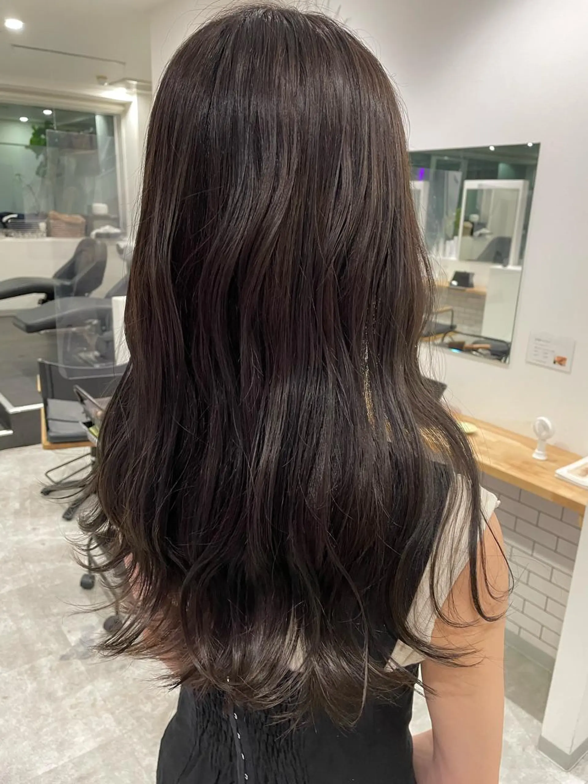 ロング カラー アディクシーカラー 透明感カラー グレージュ カーキグレージュ 京都美容師 塩のヘアスタイル