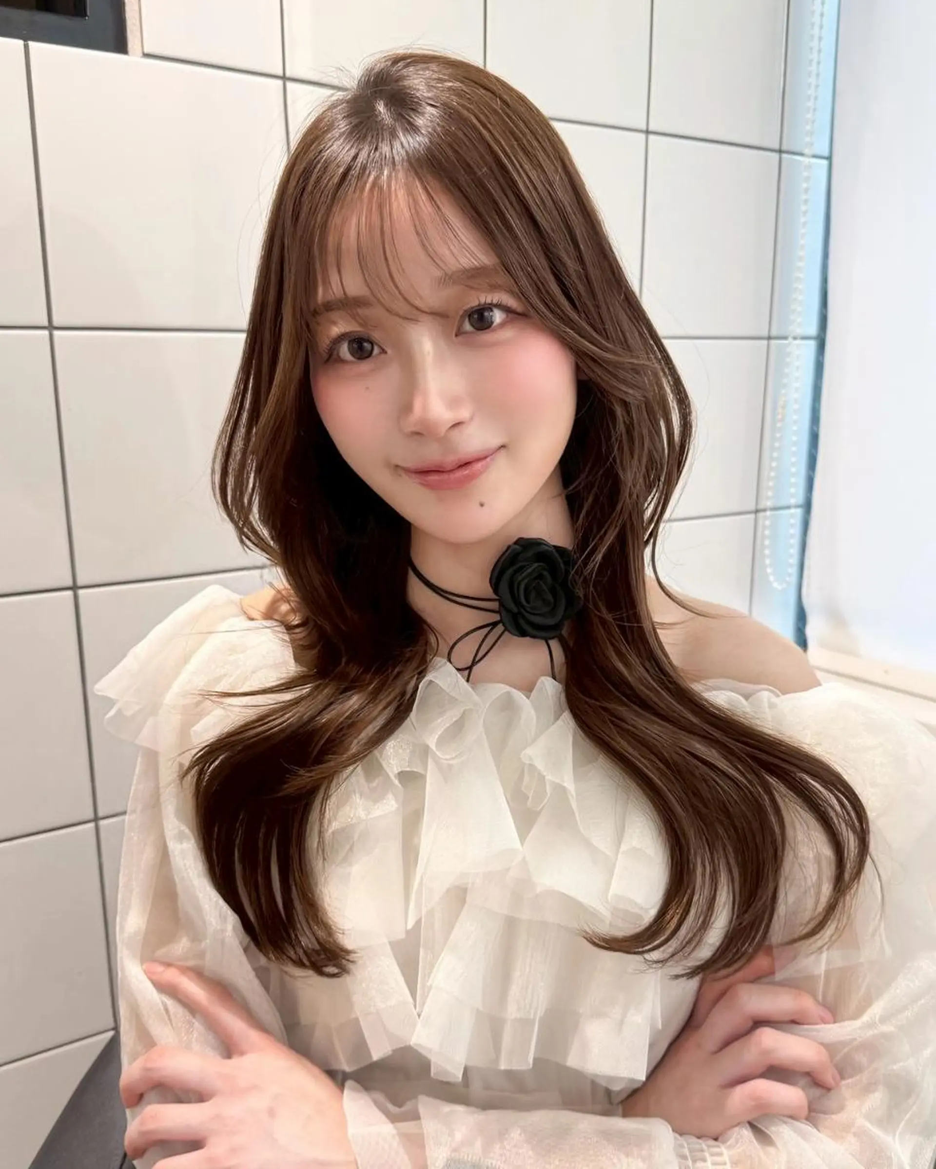 カラー カット ヘッドスパ ヘアセット 韓国ベージュ/透明感 カラー/横浜美容室のヘアスタイル