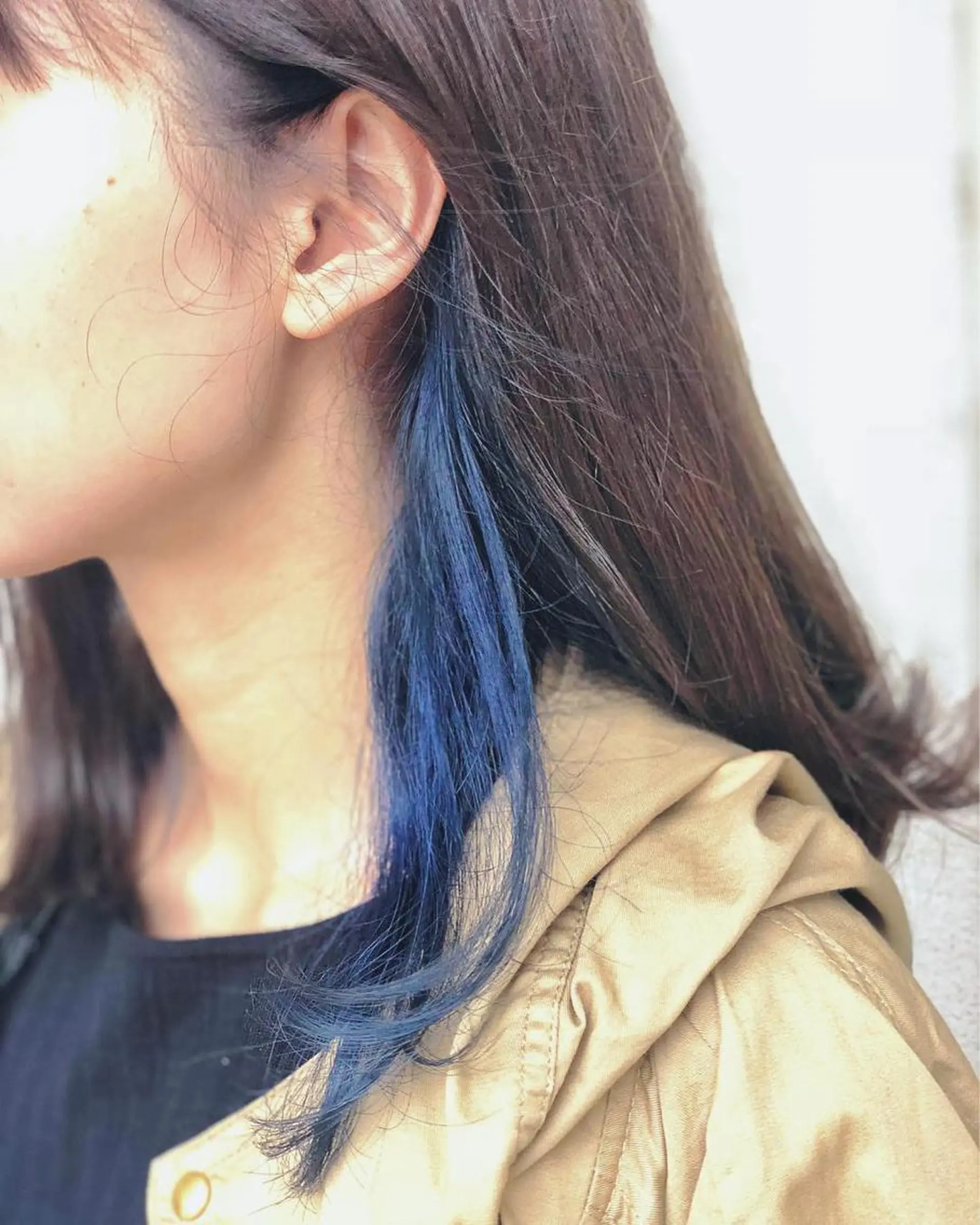 カラー ブルーカラー インナーカラー ヘアカラー イケダ ハルカのヘアスタイル