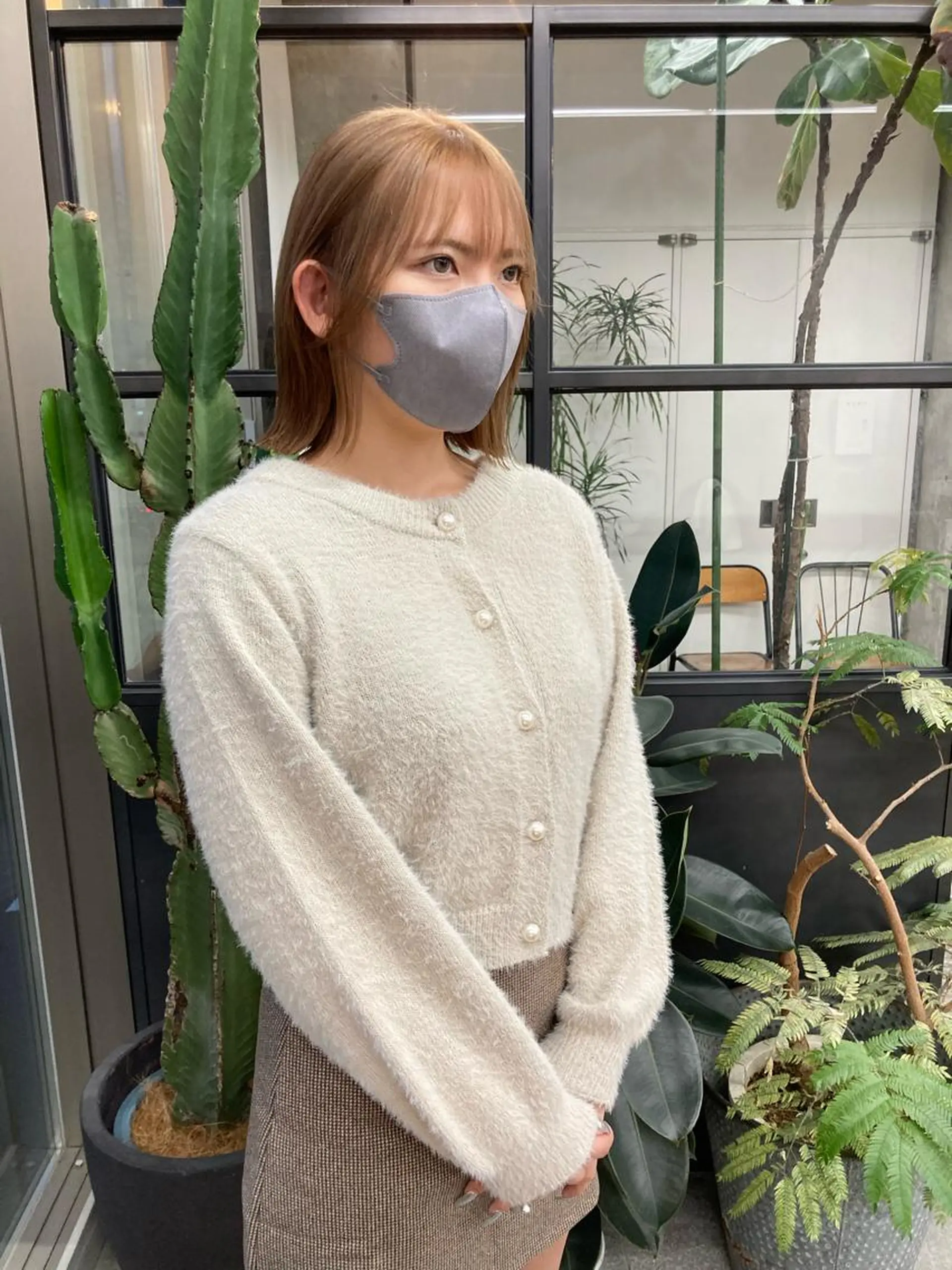 ミディアム カラー ベージュカラー ミルクティーベージュ カット ヘアカラー トリートメント 小木曽智美 /ボブ/ショートのヘアスタイル