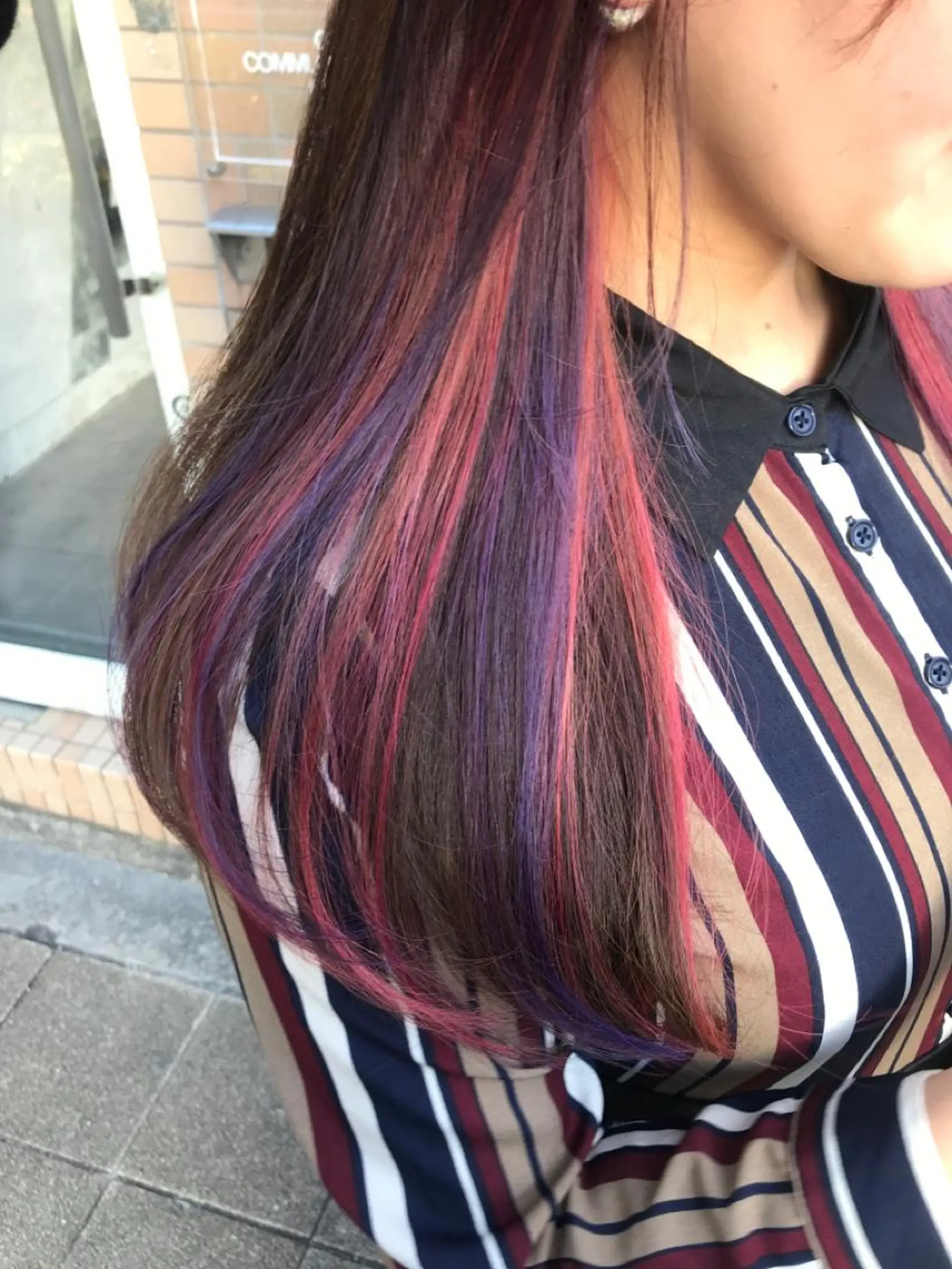 ロング カラー インナーカラー ラベンダーカラー ピンクカラー noce harumiのヘアスタイル