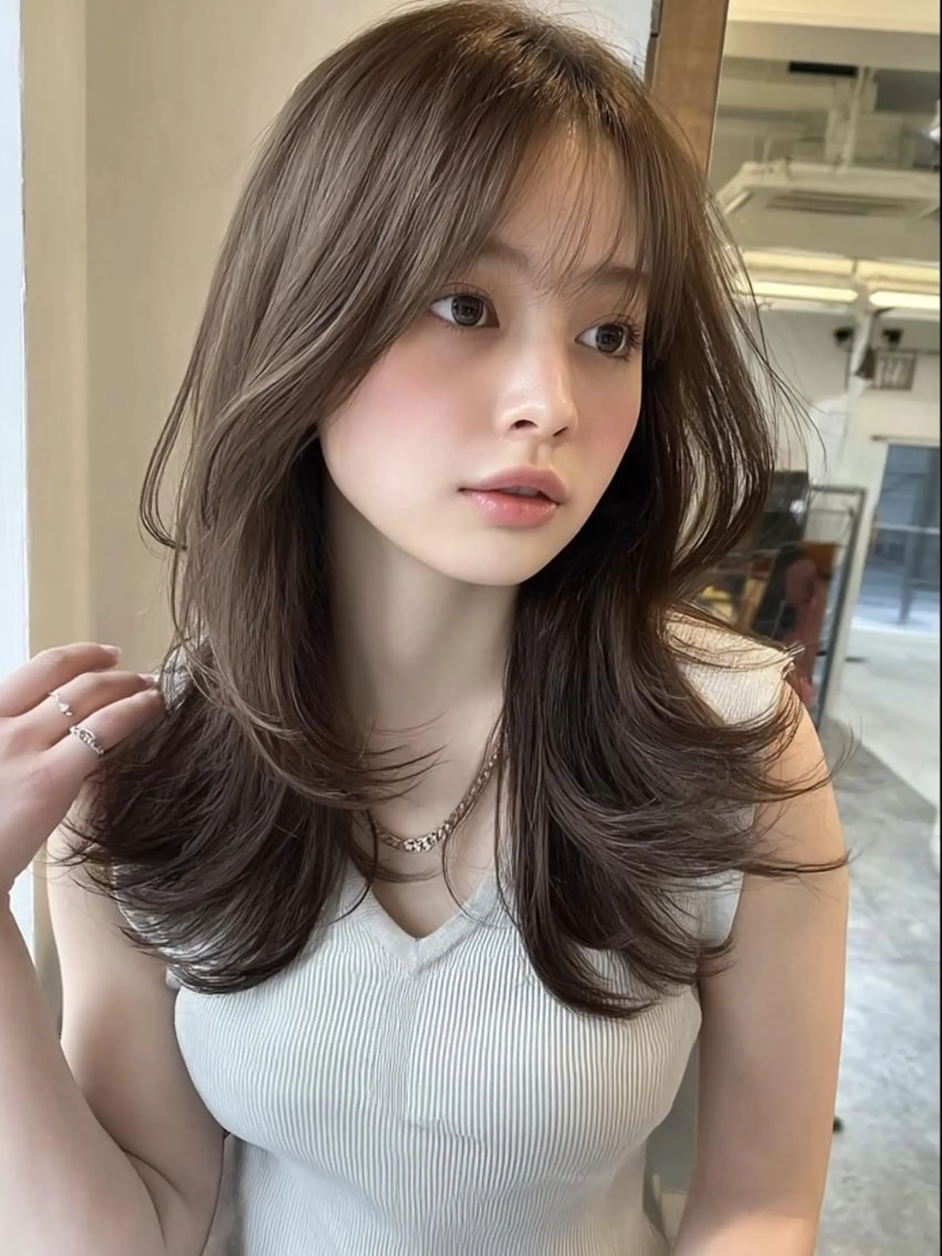 ロング 髪質改善 縮毛矯正 トリートメント 酸熱トリートメント カット ヘアカラー 髪質改善/艶カラー /透明感/石田桃子のヘアスタイル