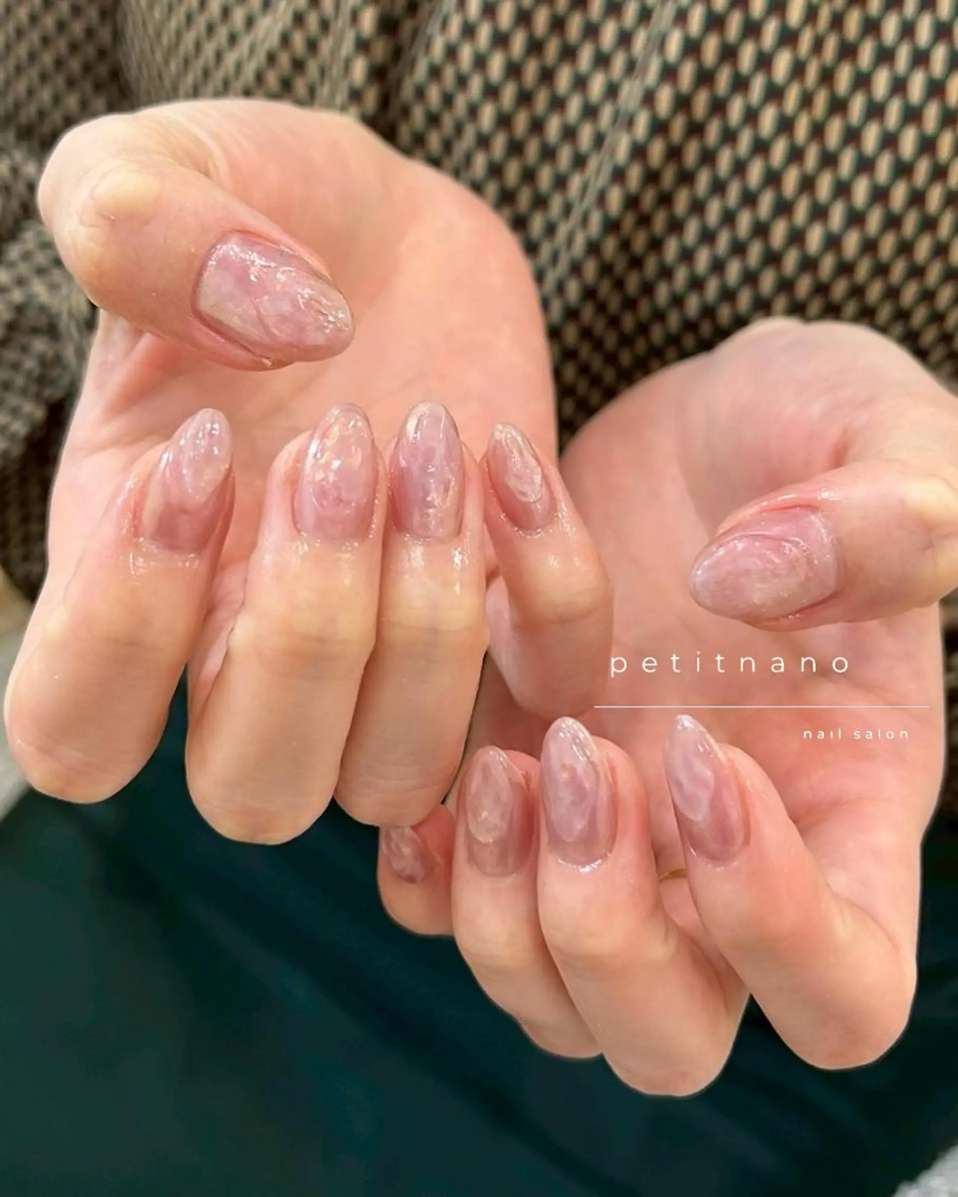 ネイル オーロラネイル ニュアンスネイル ピンク ハンドネイル nail‪◯ petitnanoのネイルデザイン