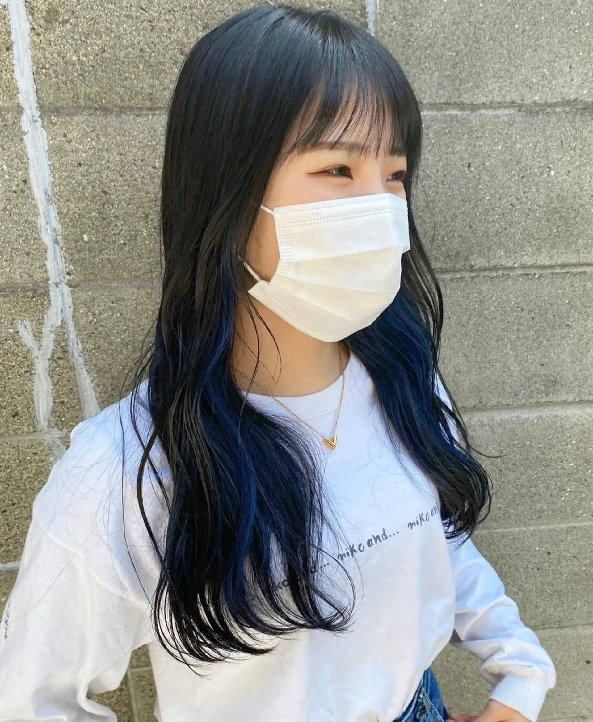 ロング カラー ブルーカラー ネイビーカラー tonari 梅田、中崎町のヘアスタイル