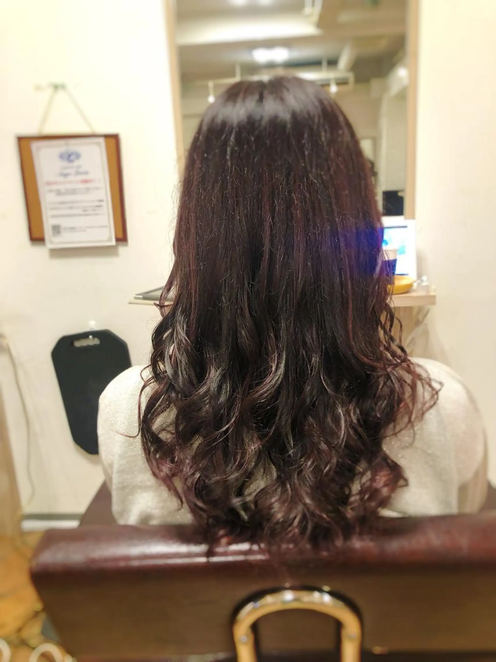 ロング カラー ヘアアレンジ バレイヤージュ ピンクカラー レイヤーカット 松下 倫子のヘアスタイル