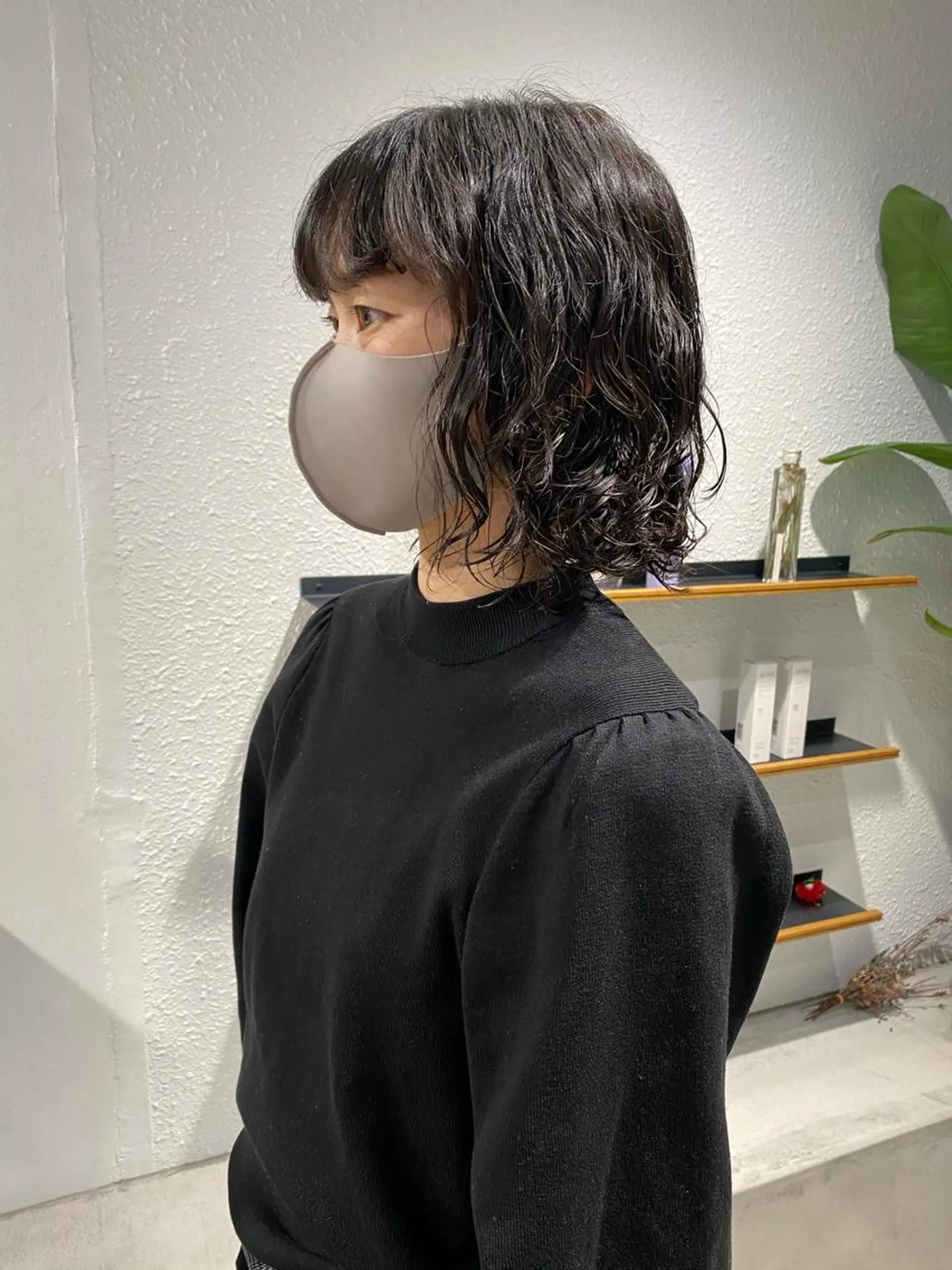 ミディアム カラー パーマ ヘアアレンジ ミディアムパーマ ボブ パーマスタイル🔅 sayacaのヘアスタイル