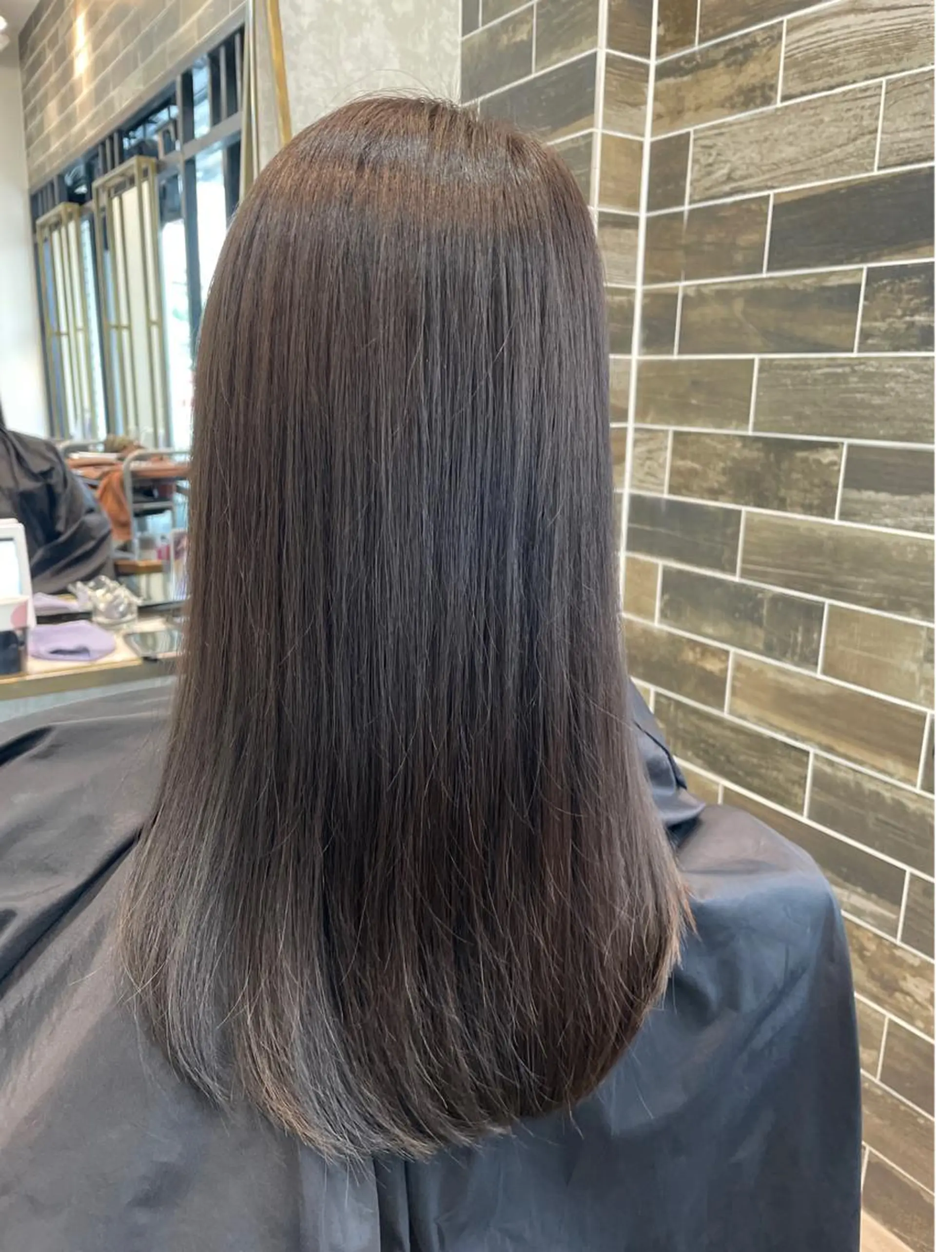 ロング カラー アッシュ トリートメント ブリーチなし透明感 タケザワミキのヘアスタイル