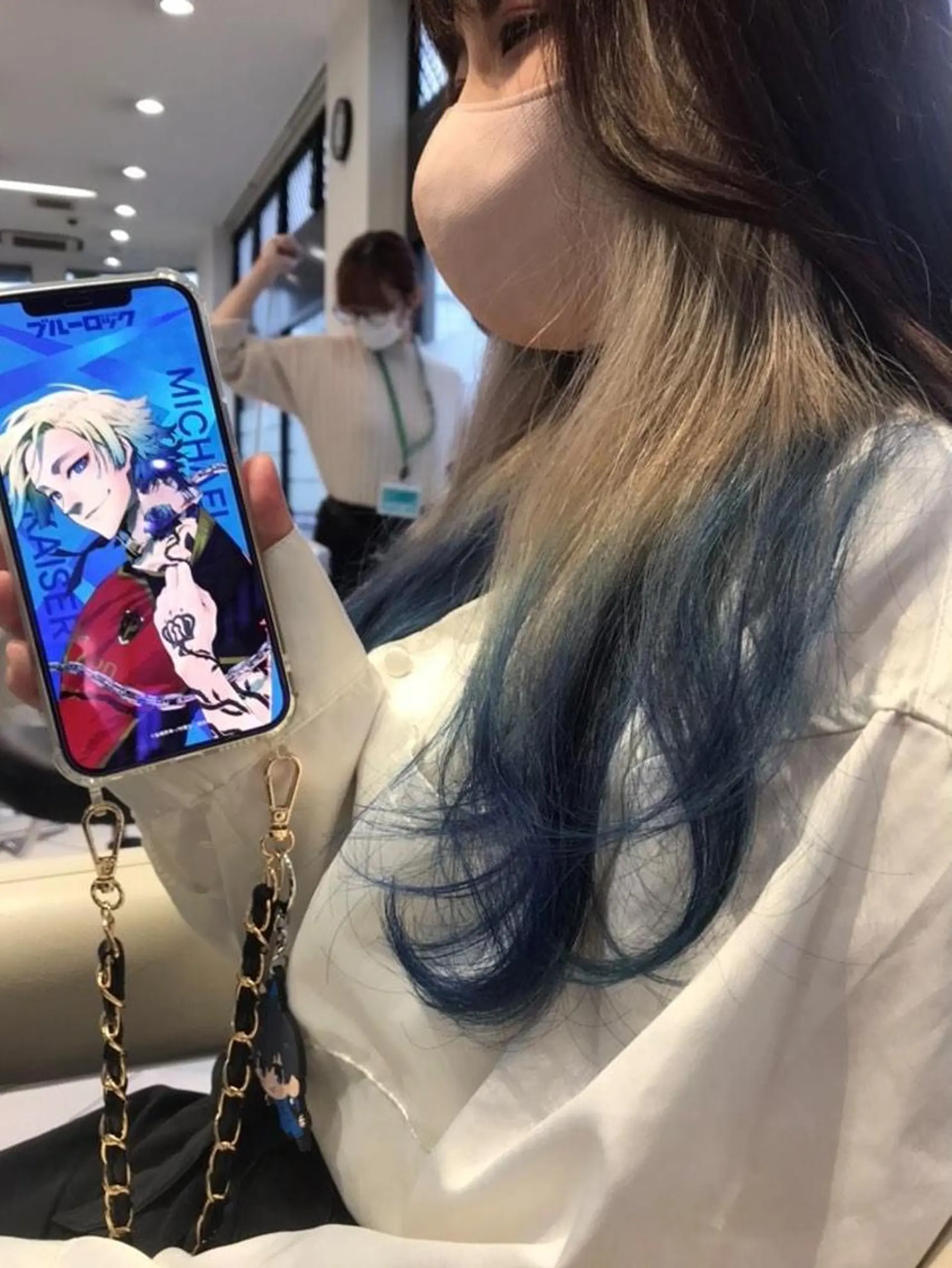 ミディアム カラー ブルーカラー インナーカラー あらげ 🌈推しカラー🌈ᵕのヘアスタイル