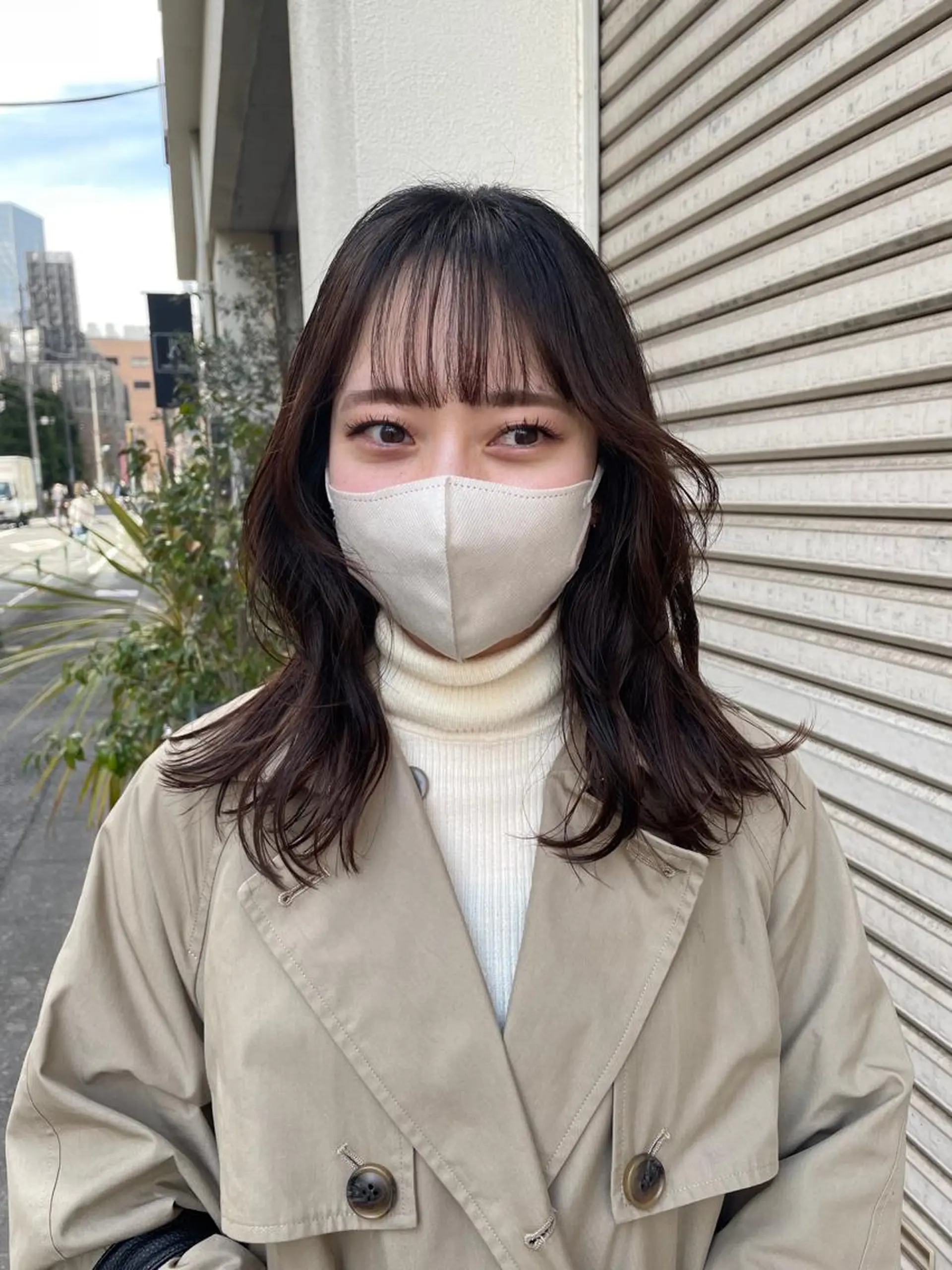 セミロング 顔まわりレイヤー レイヤーカット カット トリートメント 狩野 羅夢のヘアスタイル