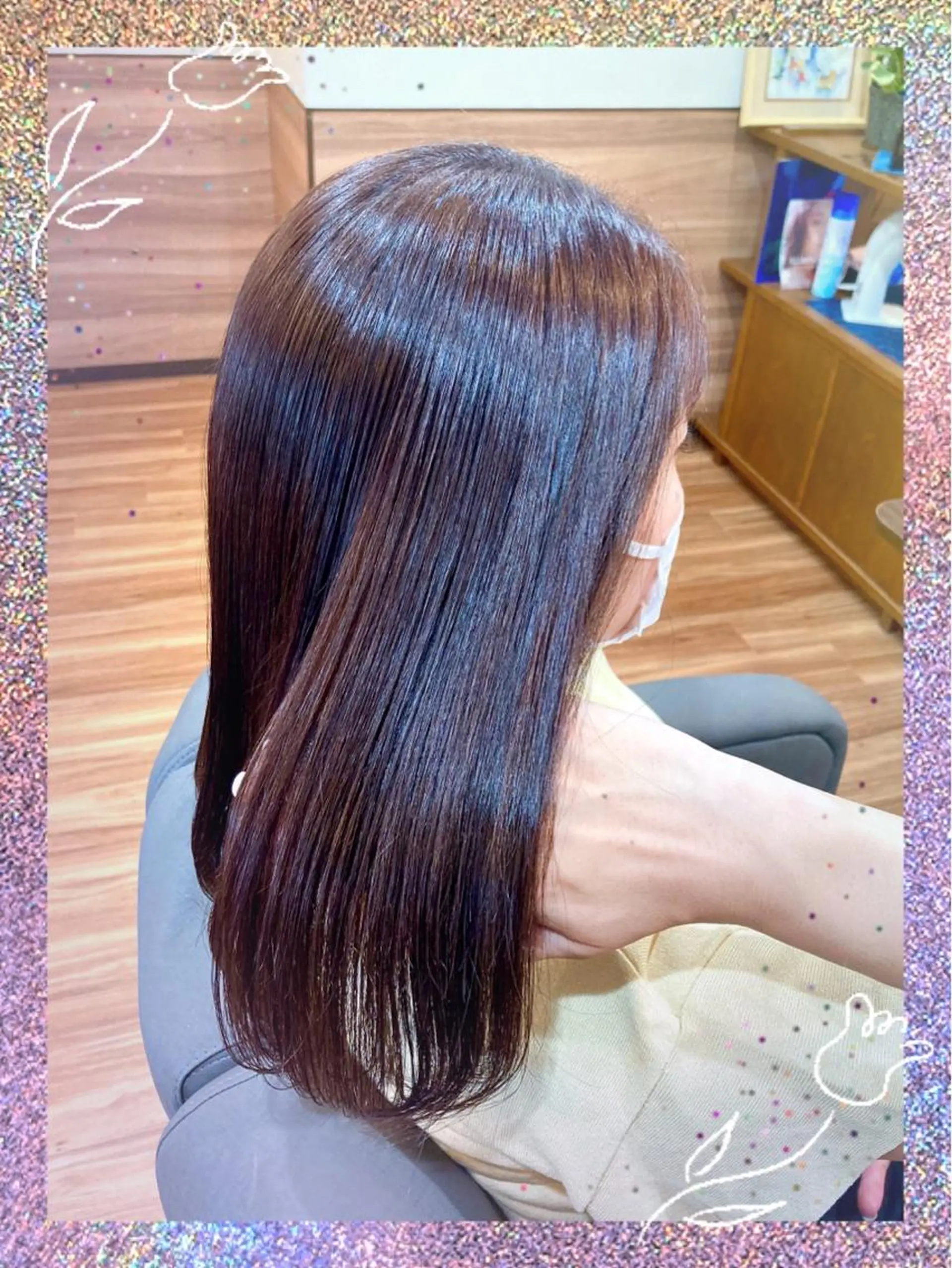 ミディアム カラー バイオレットカラー Annon プライベートサロンのヘアスタイル