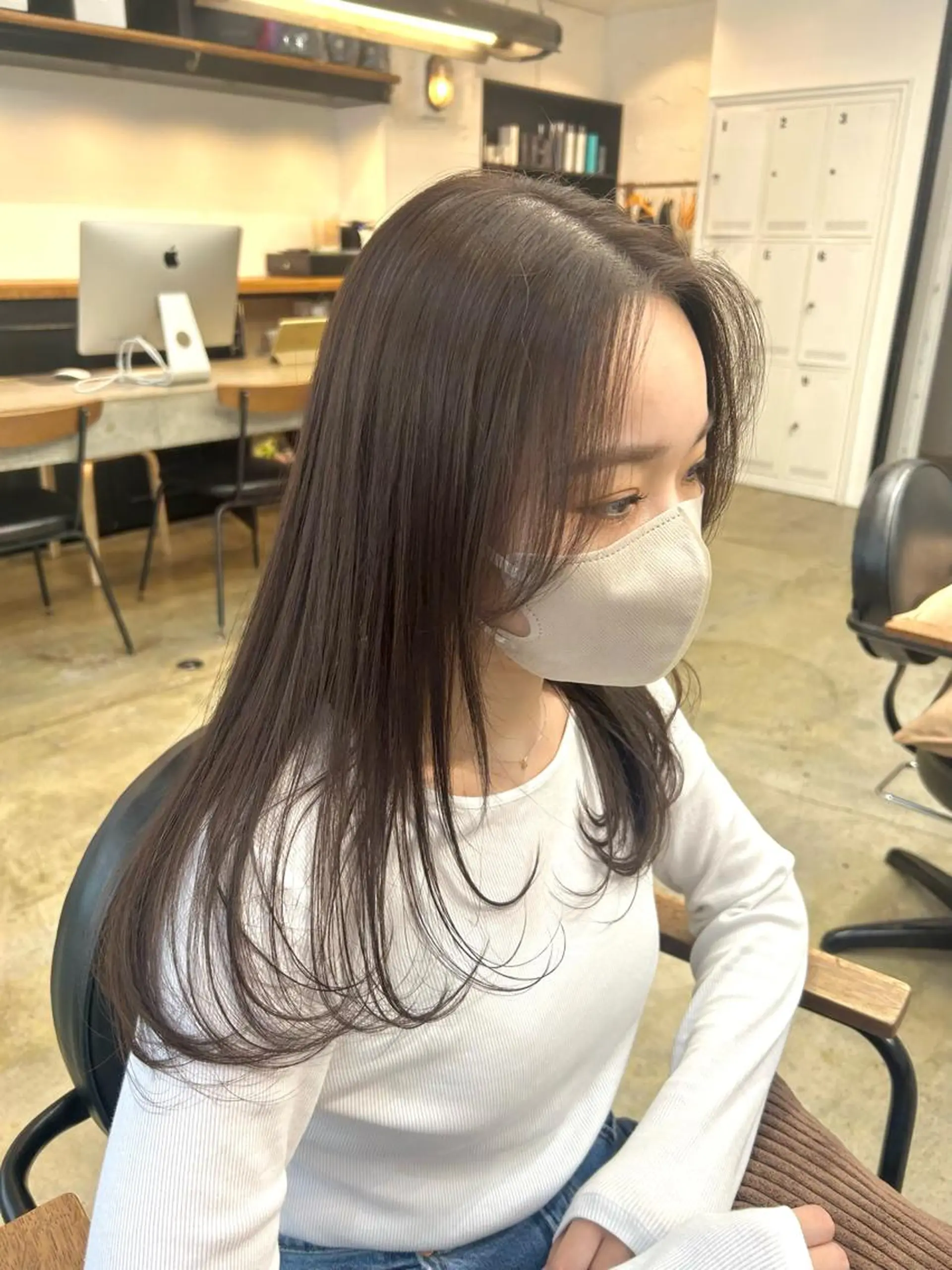 セミロング カラー ヘアアレンジ ヘアカラー トリートメント ヘアセット 🎀暖色カラー🎀 ♡yurika♡のヘアスタイル