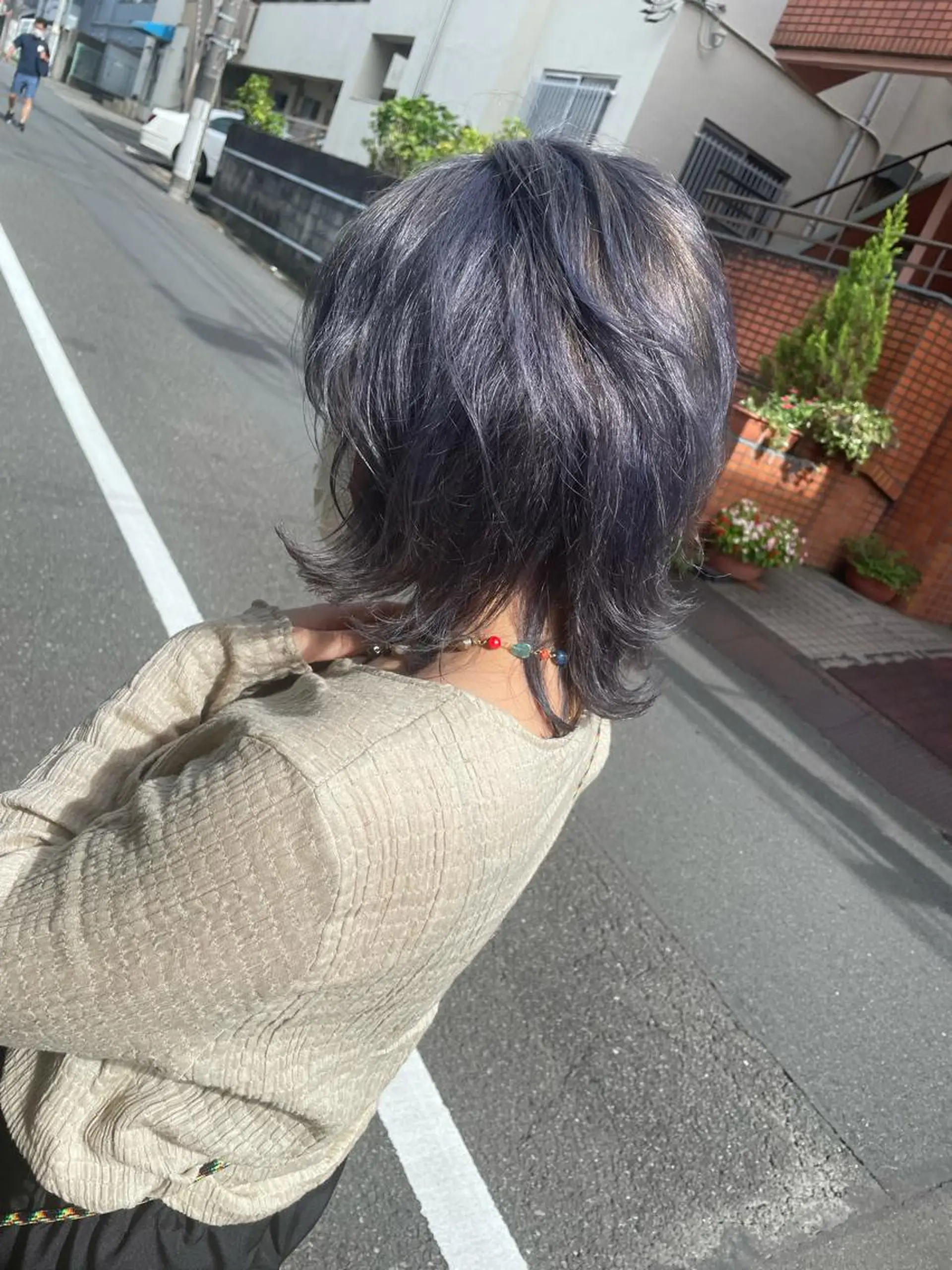 ミディアム カラー ブリーチ ブルーカラー ブルーラベンダー ラベンダーカラー ウルフカット カット ヘアカラー AN'TIA小作代表 ⭐︎kazuma⭐︎のヘアスタイル