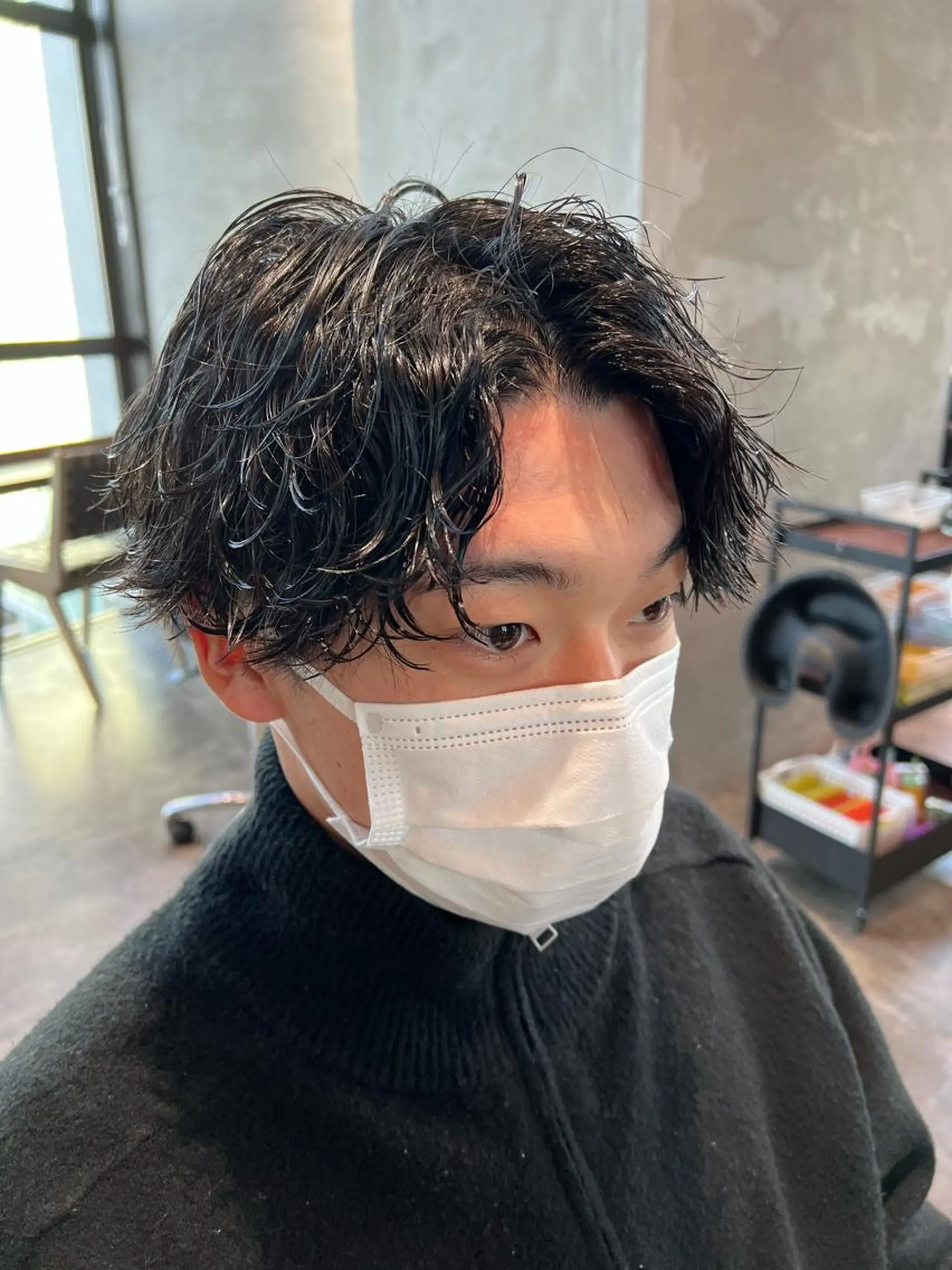 ショート パーマ メンズ カット パーマ トリートメント 波巻きスパイラルパー マ/シャドウパーマ駿のヘアスタイル