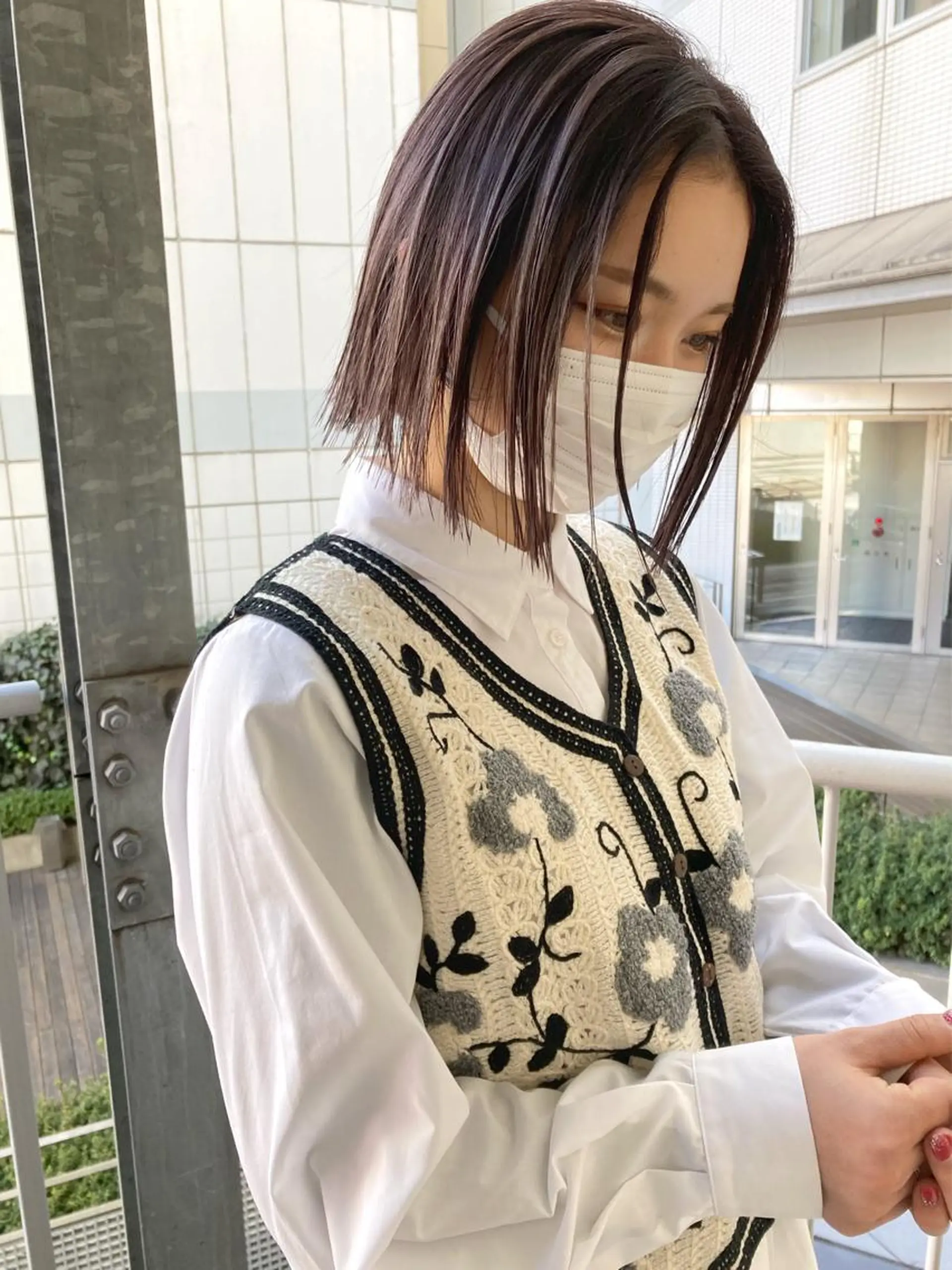 ショート カラー 透明感カラー ハイトーンカラー パープルカラー シルバー ボブ カット ヘアカラー カラーリスト菅野 竜矢🌈のヘアスタイル