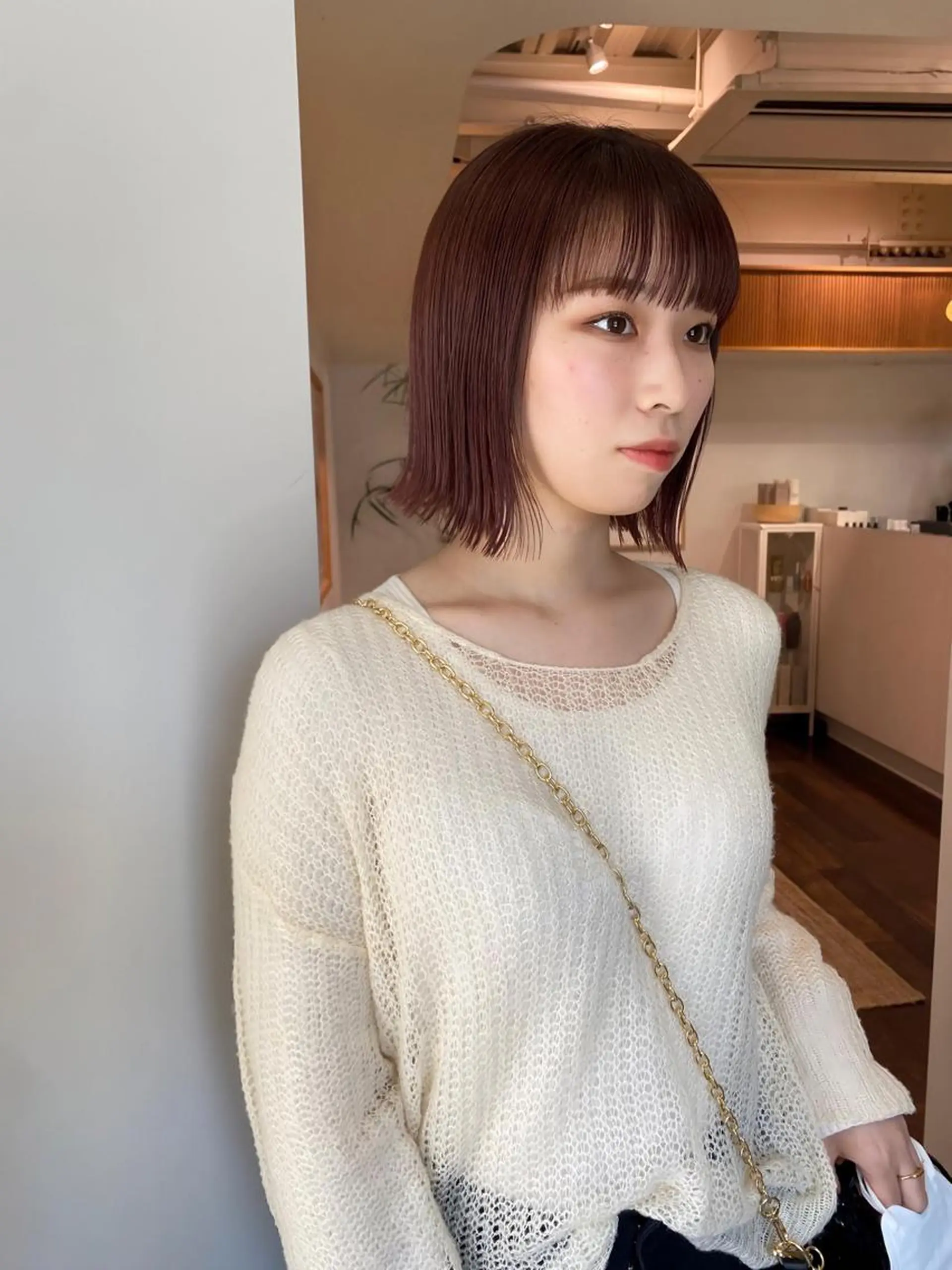 ショート カラー 切りっぱなしボブ ブラウンカラー レッドカラー レッドブラウン ボブ レイヤー🌟艶カラー 🕊まやのヘアスタイル