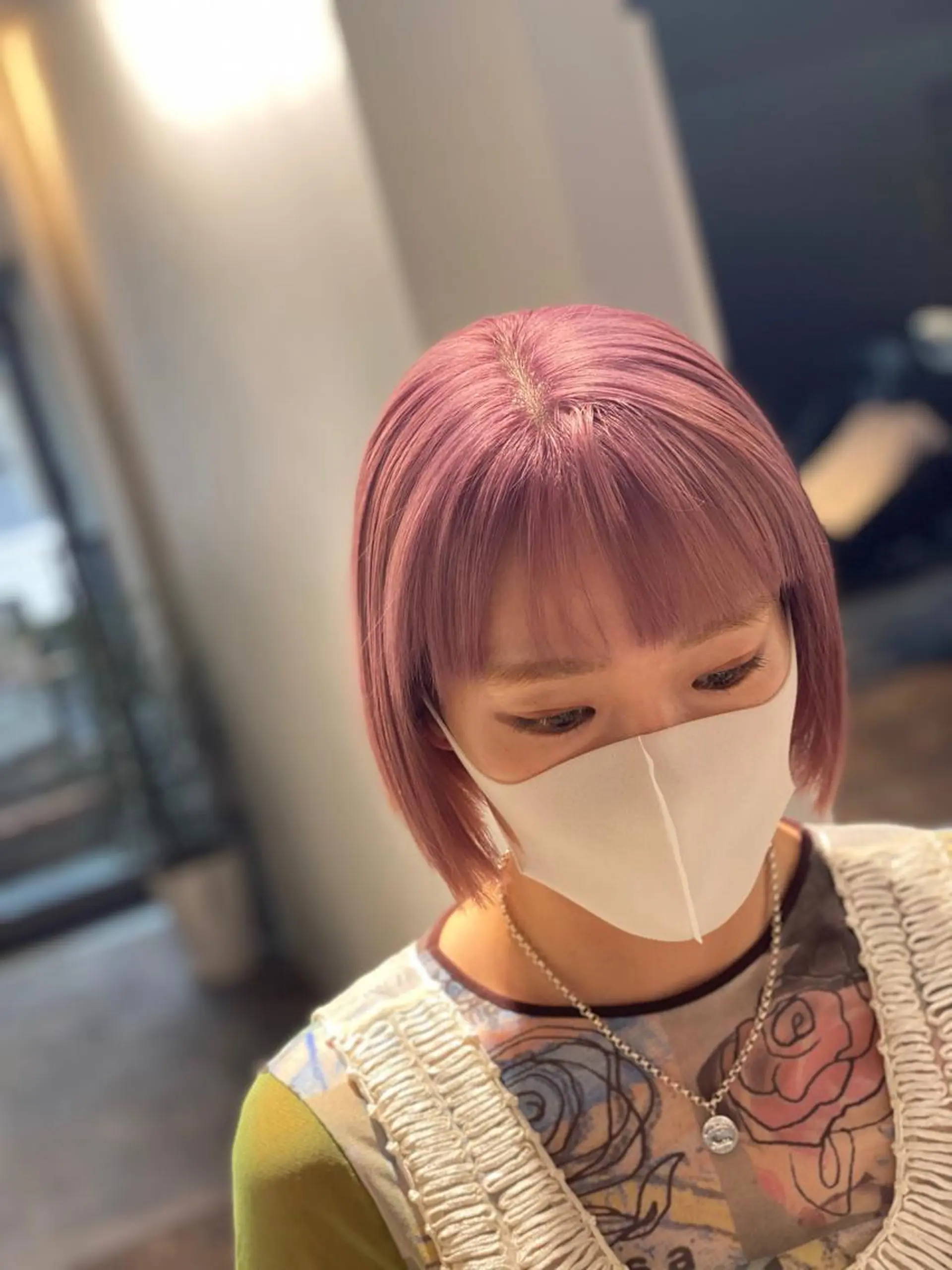 ショート カラー ピンクカラー ヘアカラー トリートメント ブリーチ特化 梅田本多翔のヘアスタイル